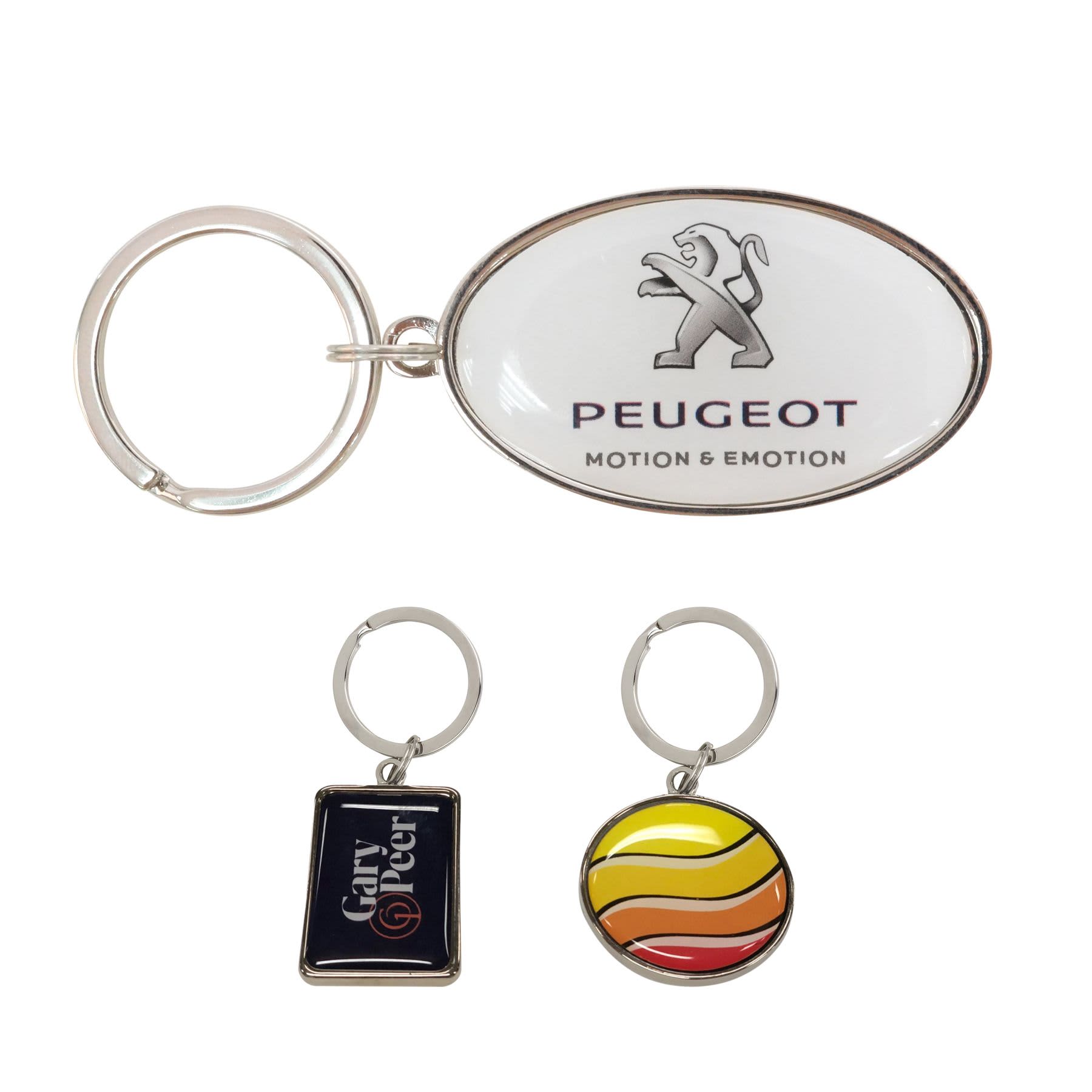 Custom Shaped Metal Epoxy Domed Keyring