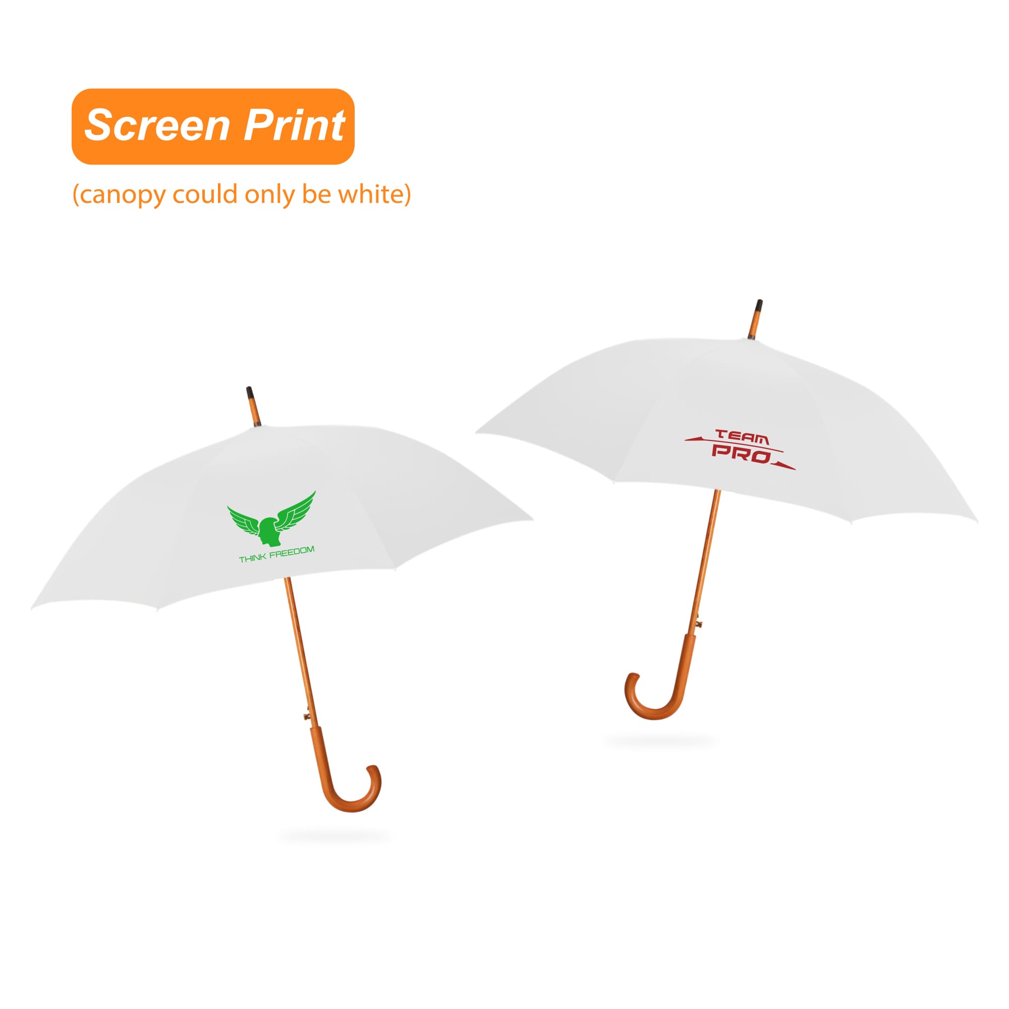 RPET Wooden Umbrella with Curved Handle
