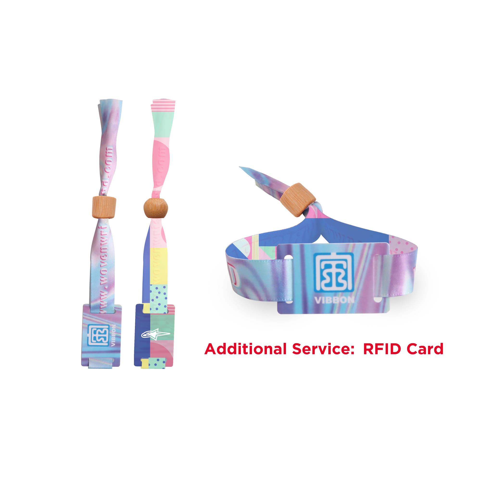 RPET Fabric WristBand with Bamboo toggle