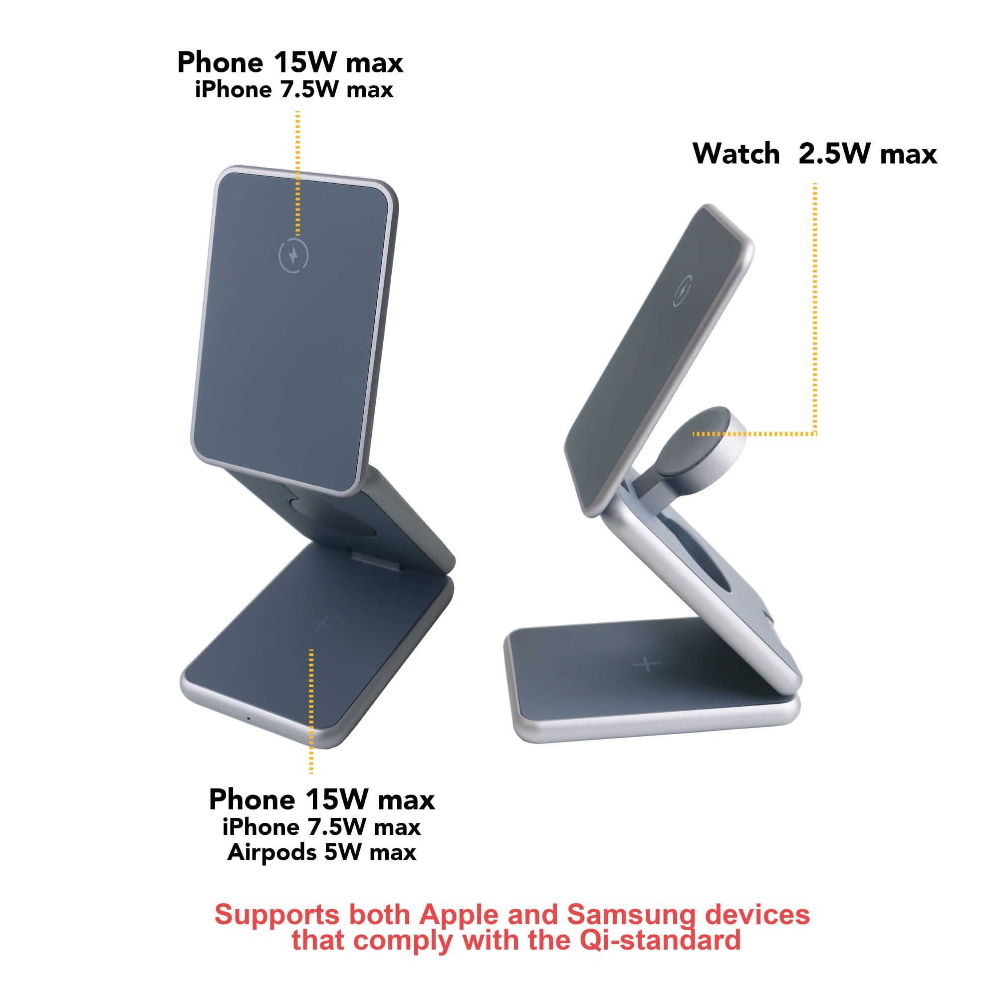 Premium 3 in 1 Foldable Wireless Charger Stand