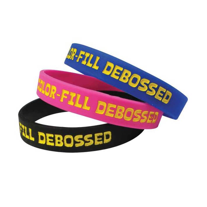 Debossed Colour Filled Wristband