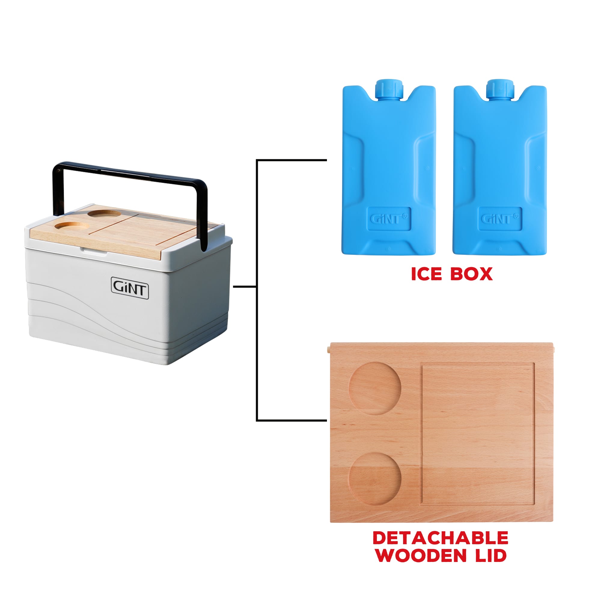 11L Wooden Lid Cooler Box