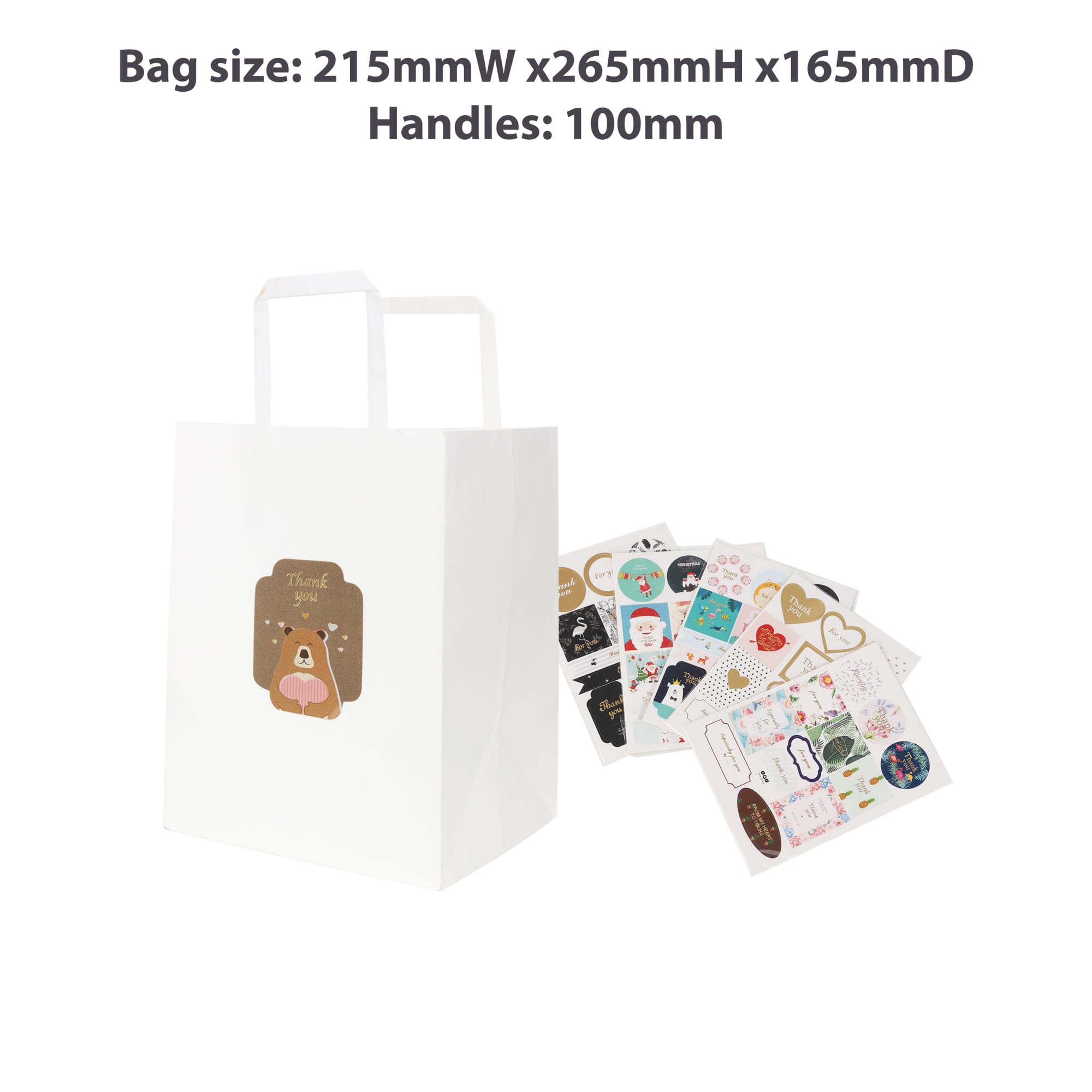 Flat Handle Kraft Paper Bag(215x265x165mm)
