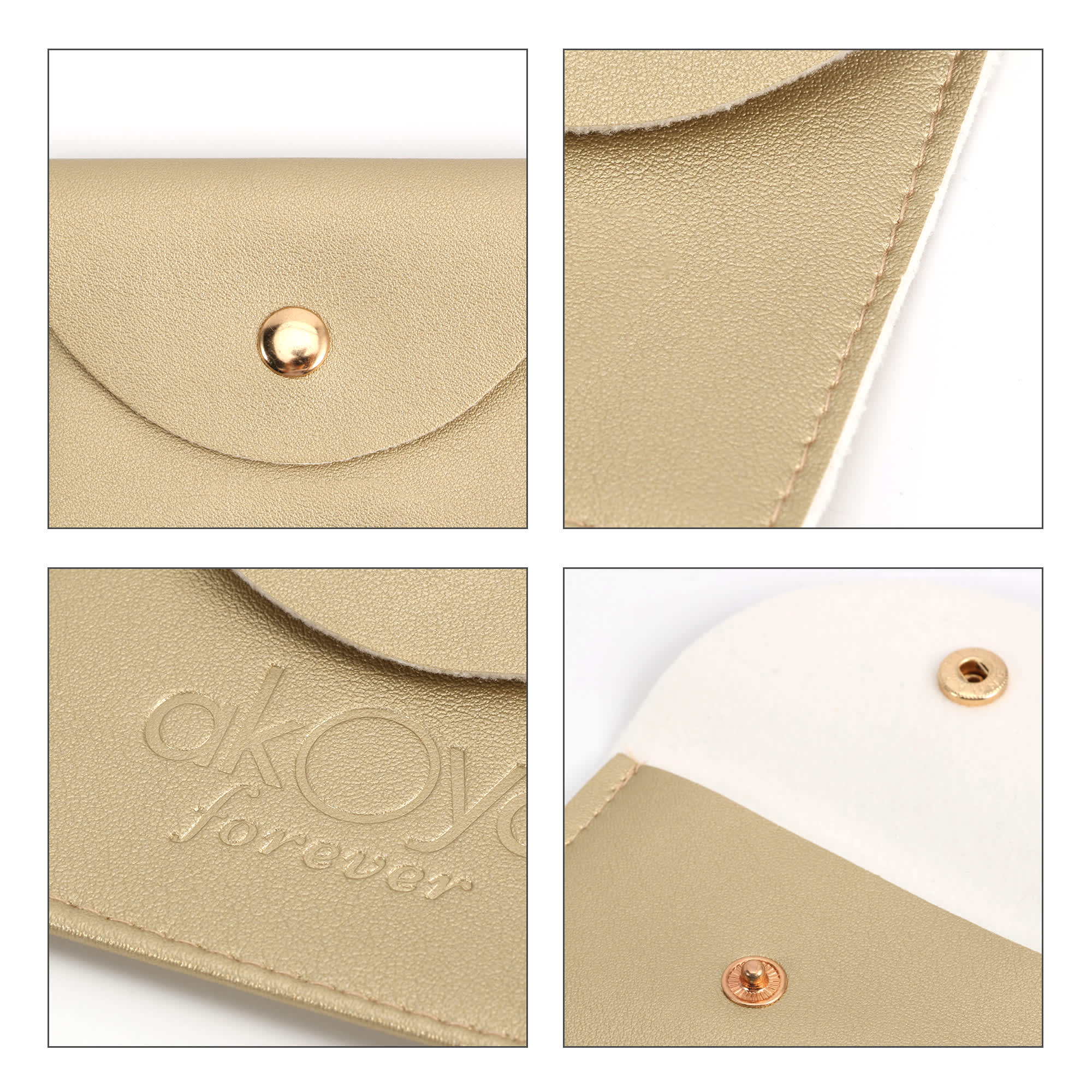 Square PU Leather Jewellery Pouch