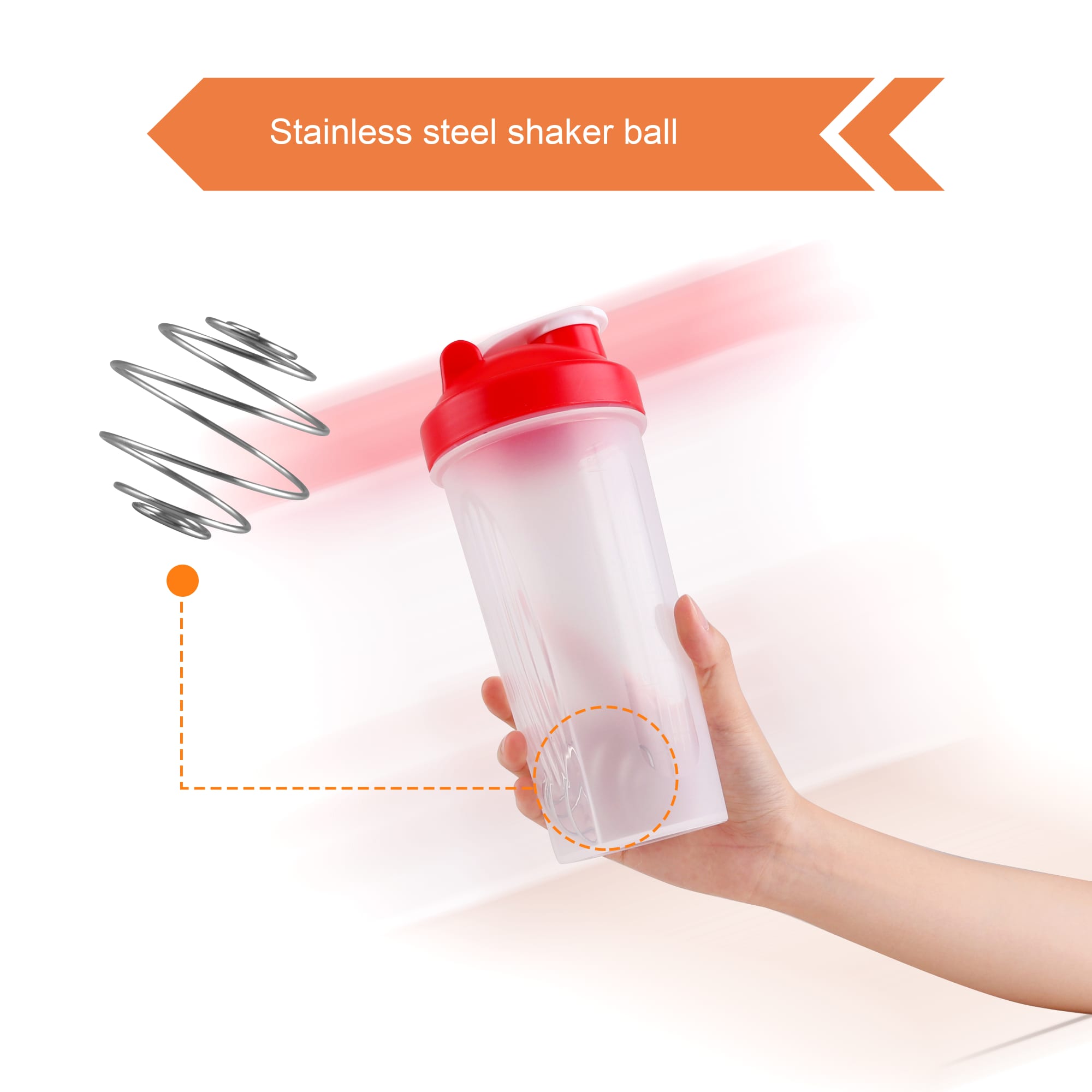 BPA Free Fitness Shaker Bottle 600ml