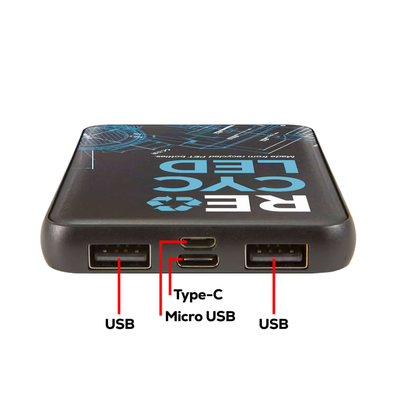 Rhodes Eco Power Bank 5000 mAh - RPET (Stock)