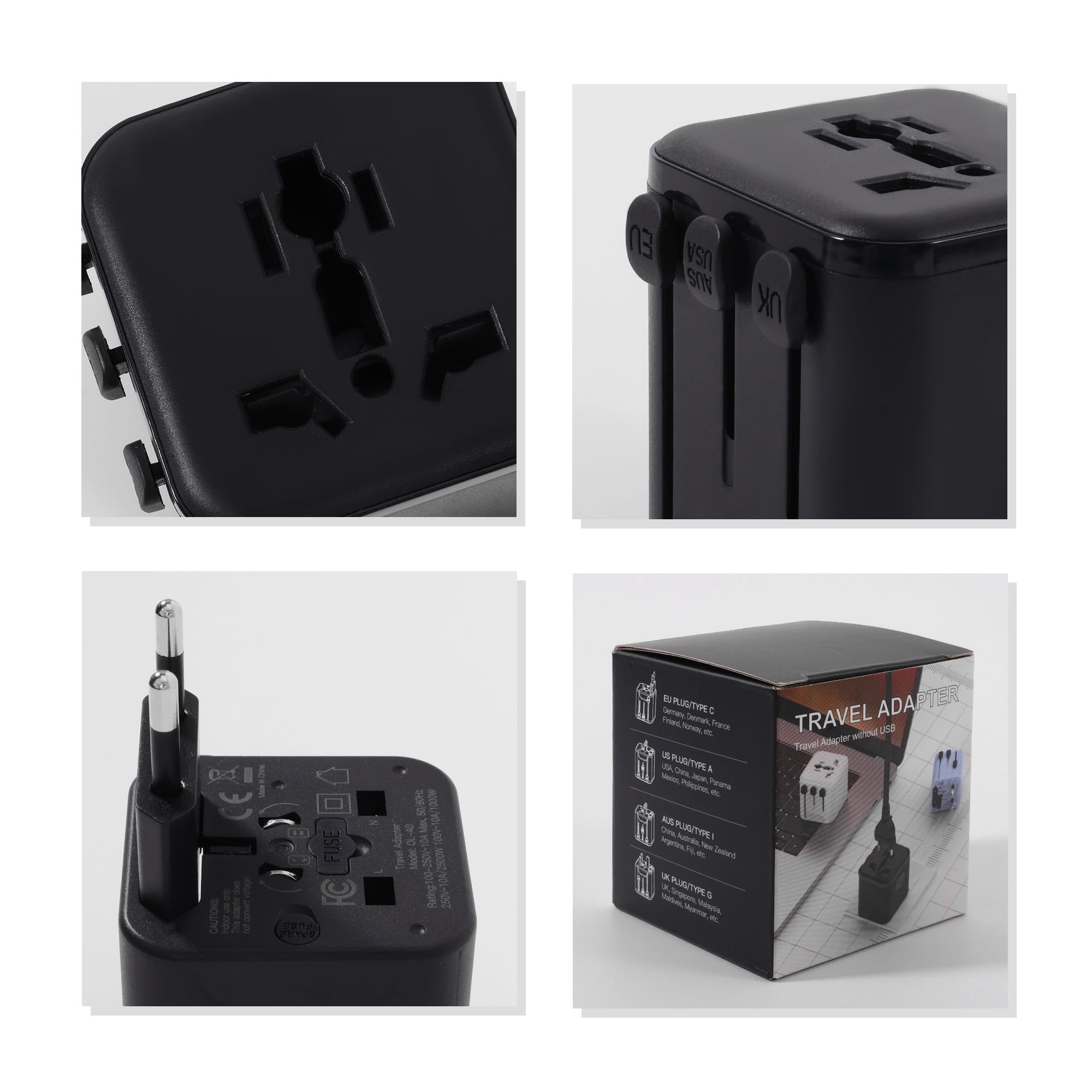 Mini Universal Travel Adapter (No USB Port)