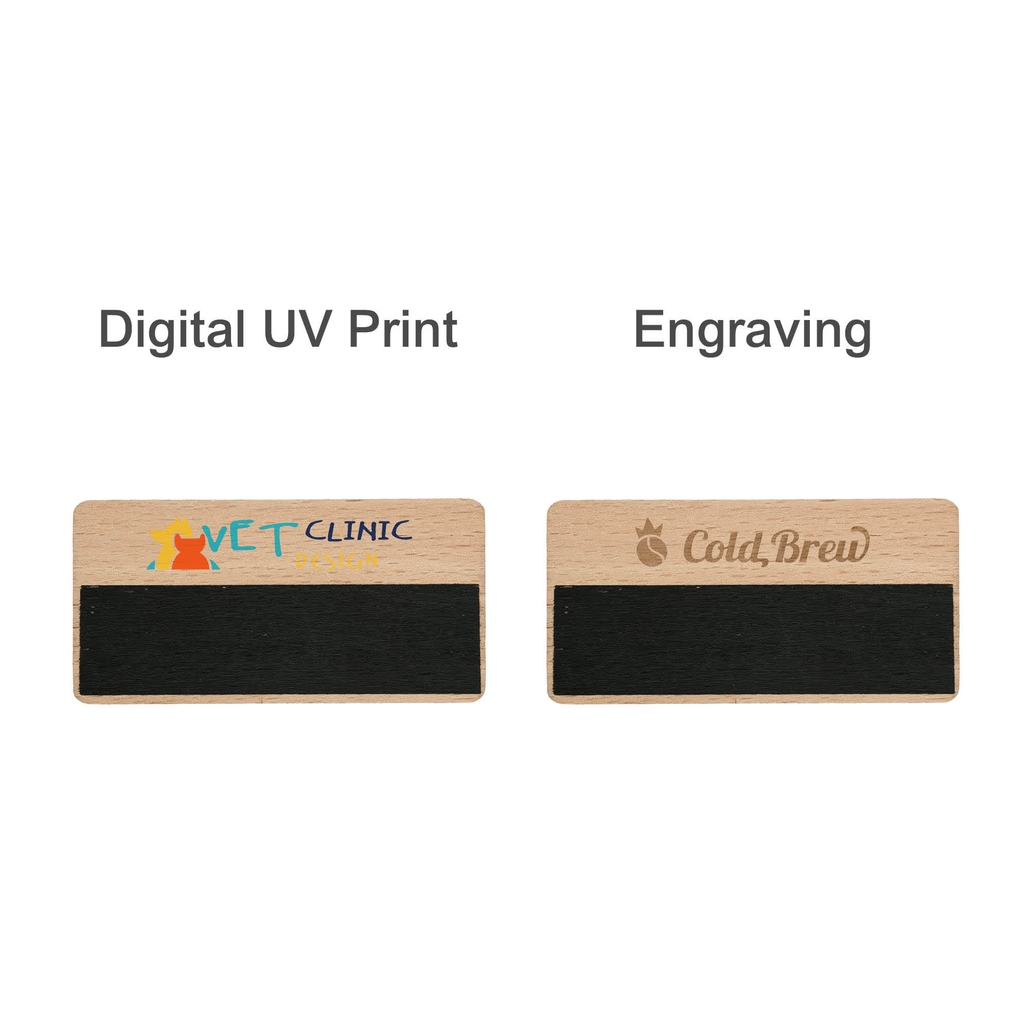 Erasable Wooden Chalkboard Name Badge