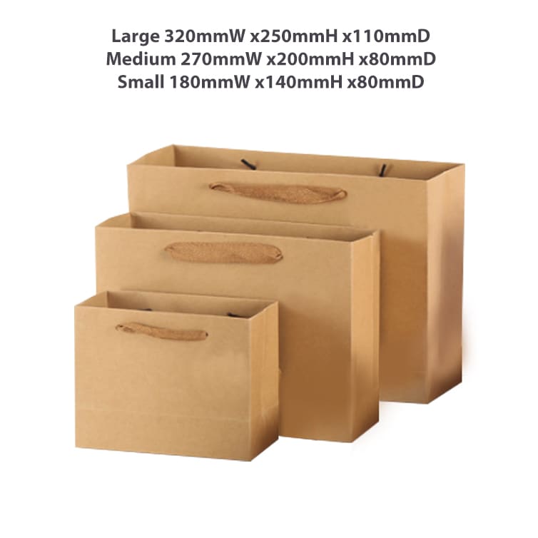 Medium Crosswise Paper Bag with Fabric Flat Handle(270 x 200 x 80mm)