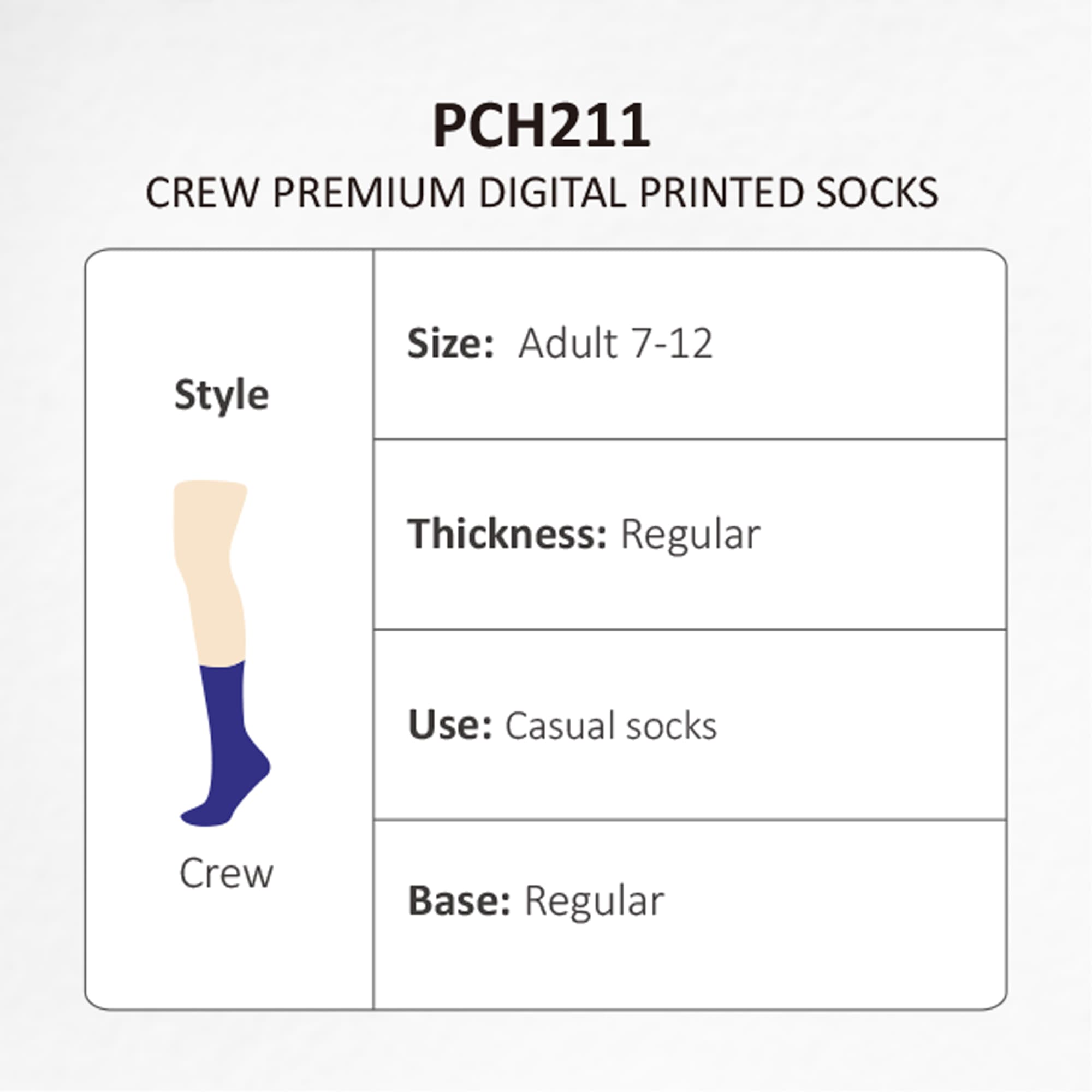 Crew Premium Digital Printed Socks