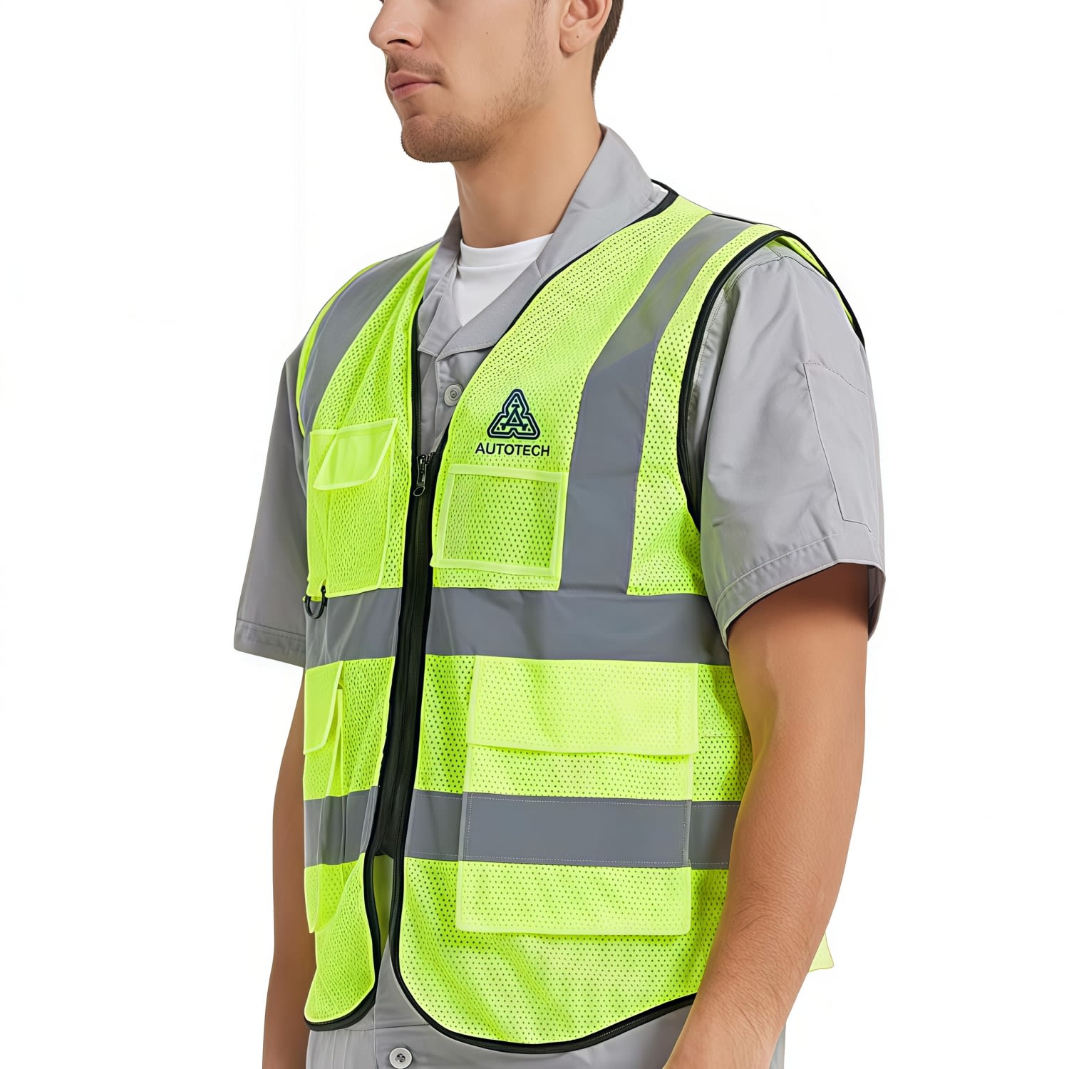 Unisex Adults Hi-Vis Vest With Reflective Tapes and Functional Pockets