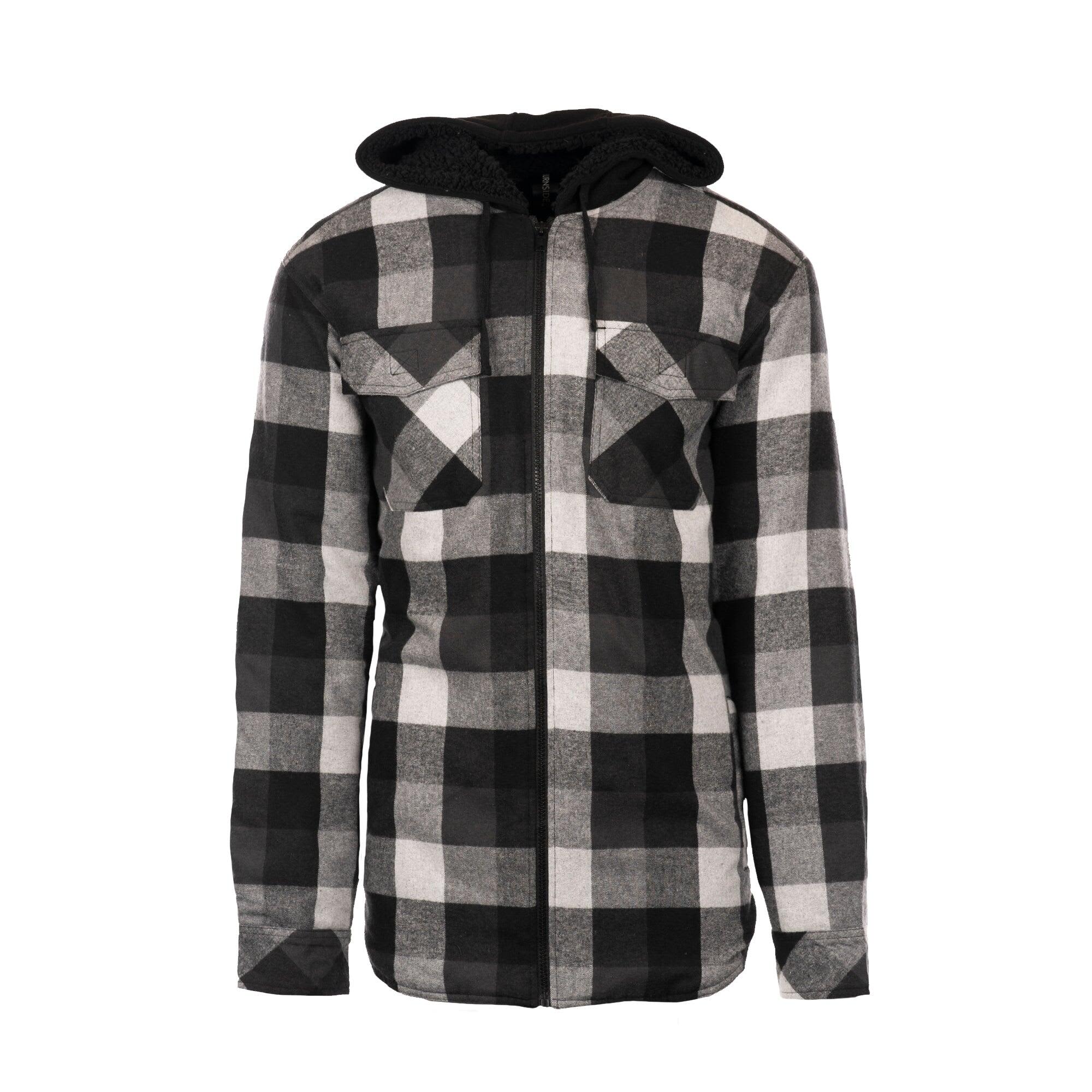 Flannel Jacket with Sherpa Hoodie/Quilted Lining