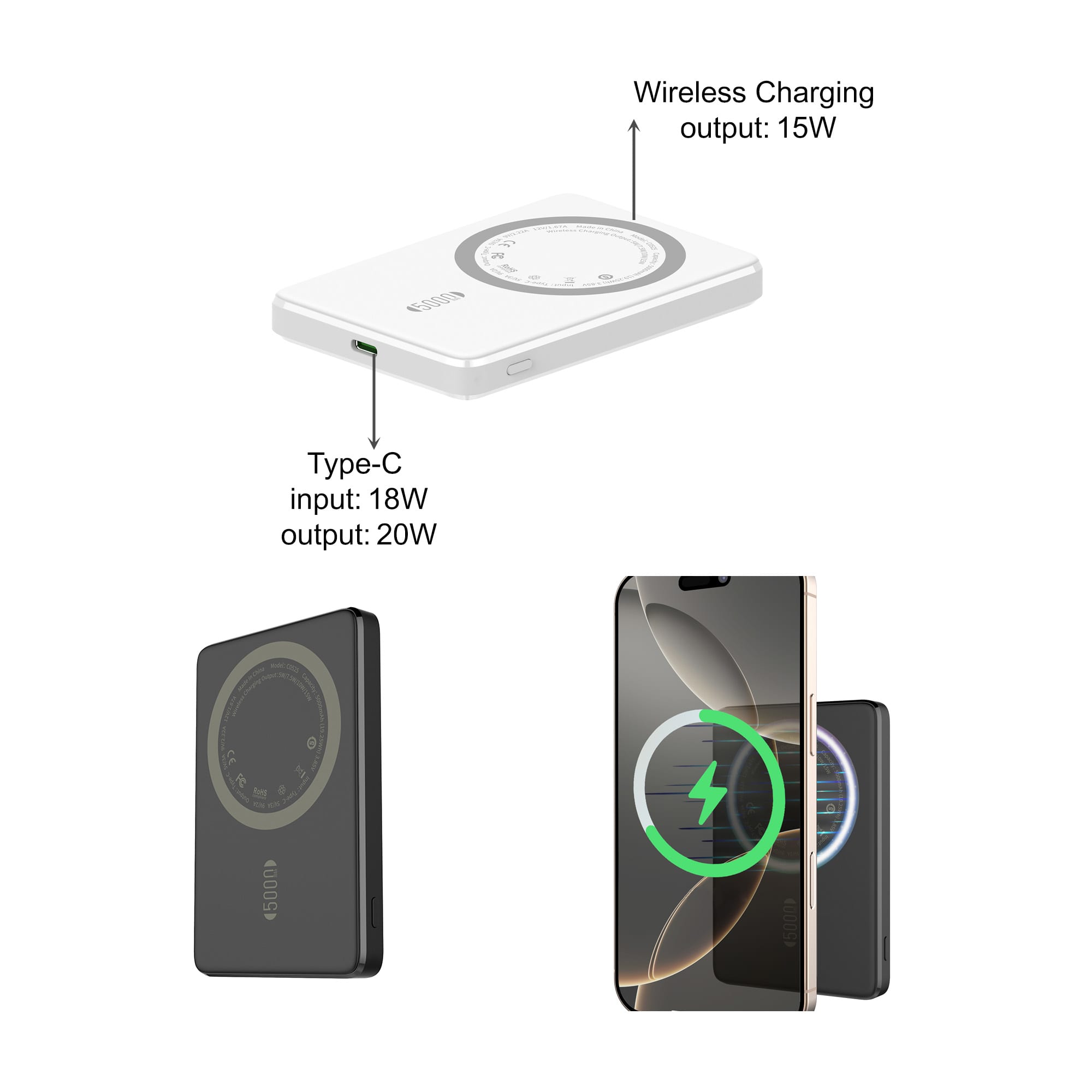 5000mAh Magnetic Wireless Power Bank