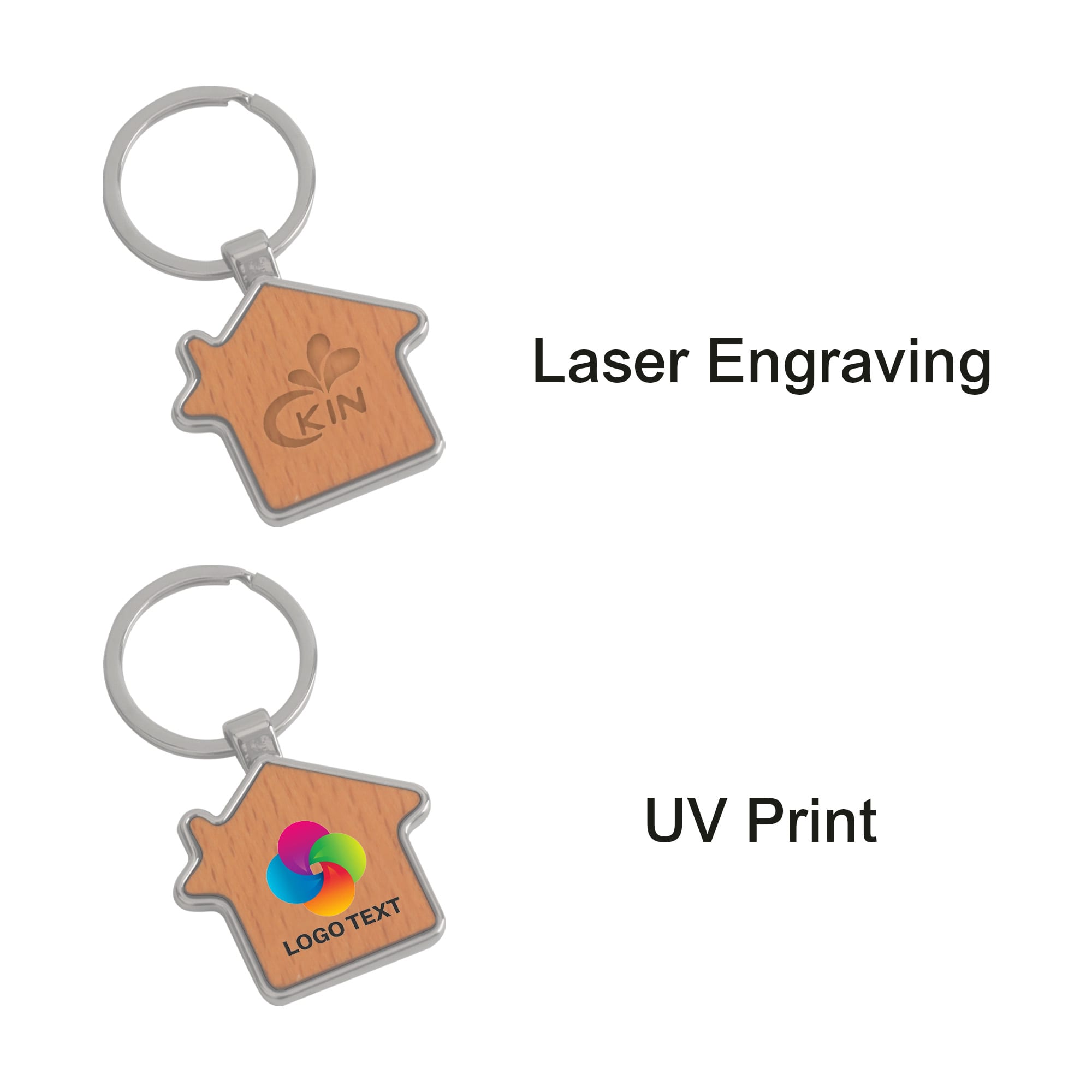 House Wooden Keyring