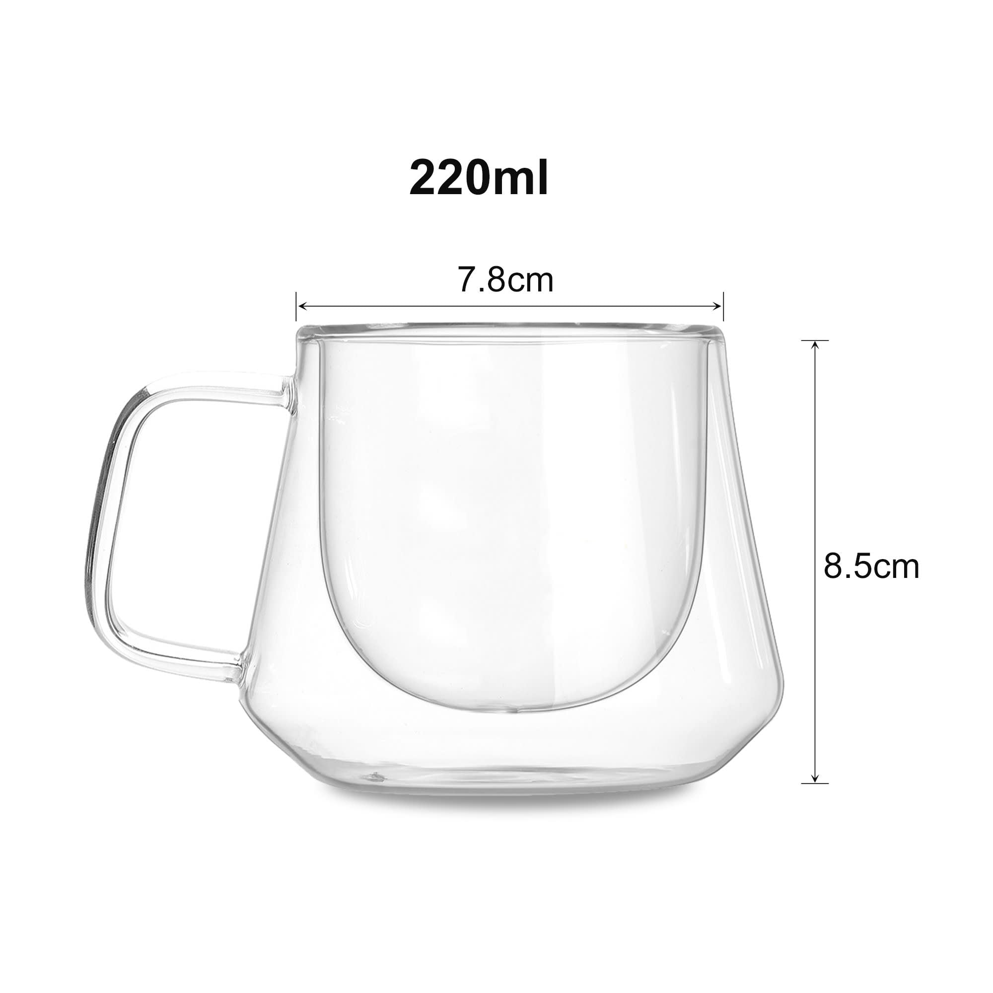 Diamond Double Wall Glass Mug