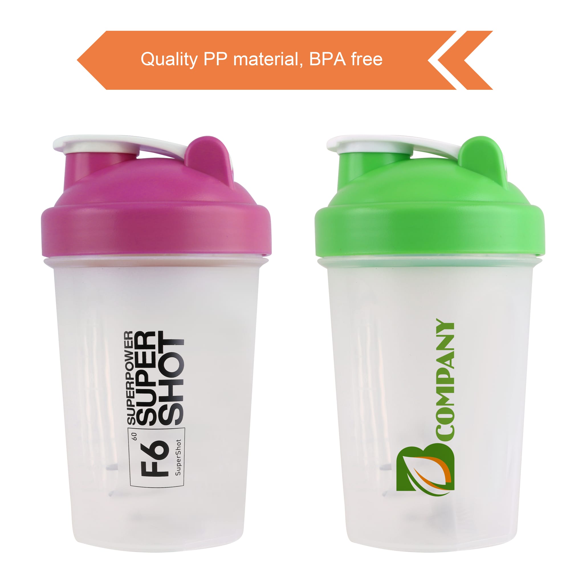 BPA Free Fitness Shaker Bottle 400ml