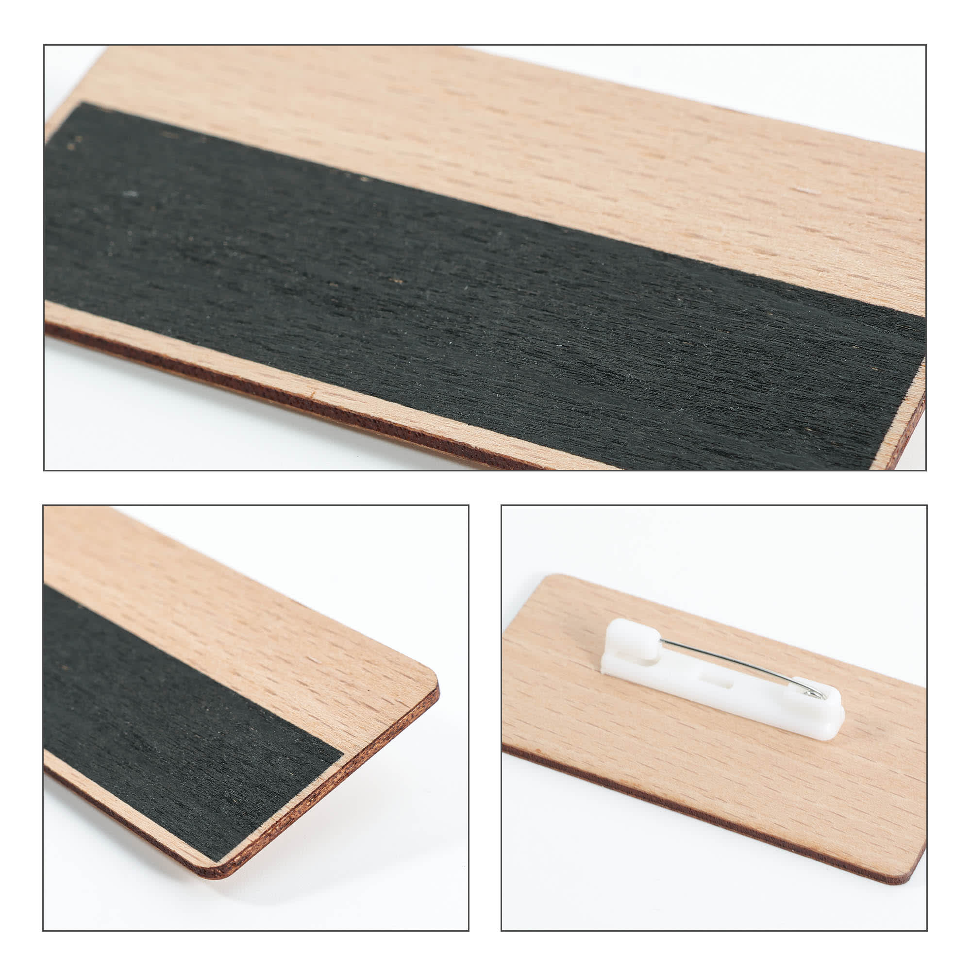 Erasable Wooden Chalkboard Name Badge