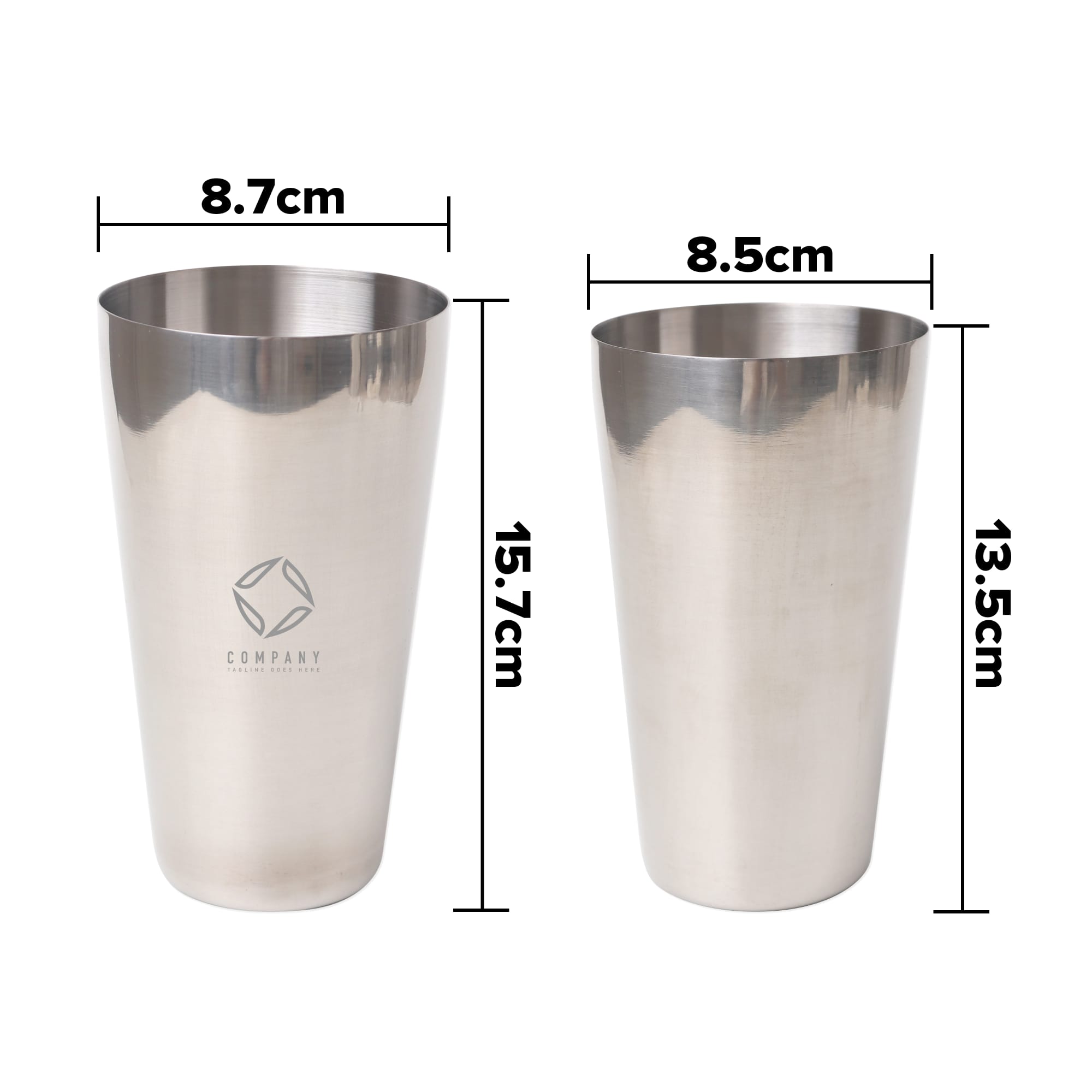 Stainless Steel Boston Cocktail Shaker(550ml+750ml)