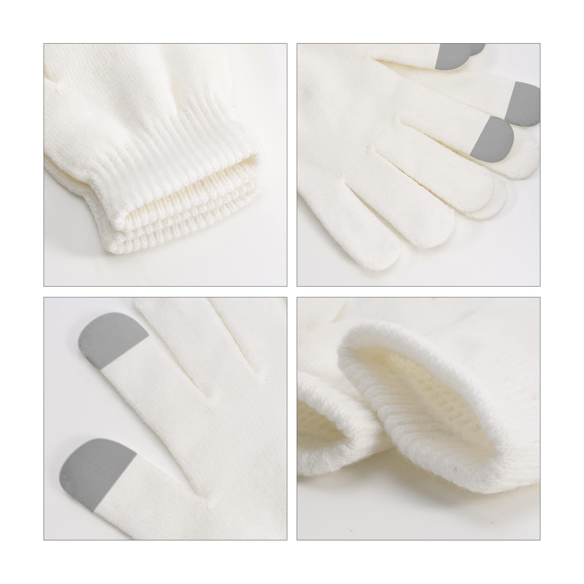 Adults Plain Knitted Gloves with Woven Label
