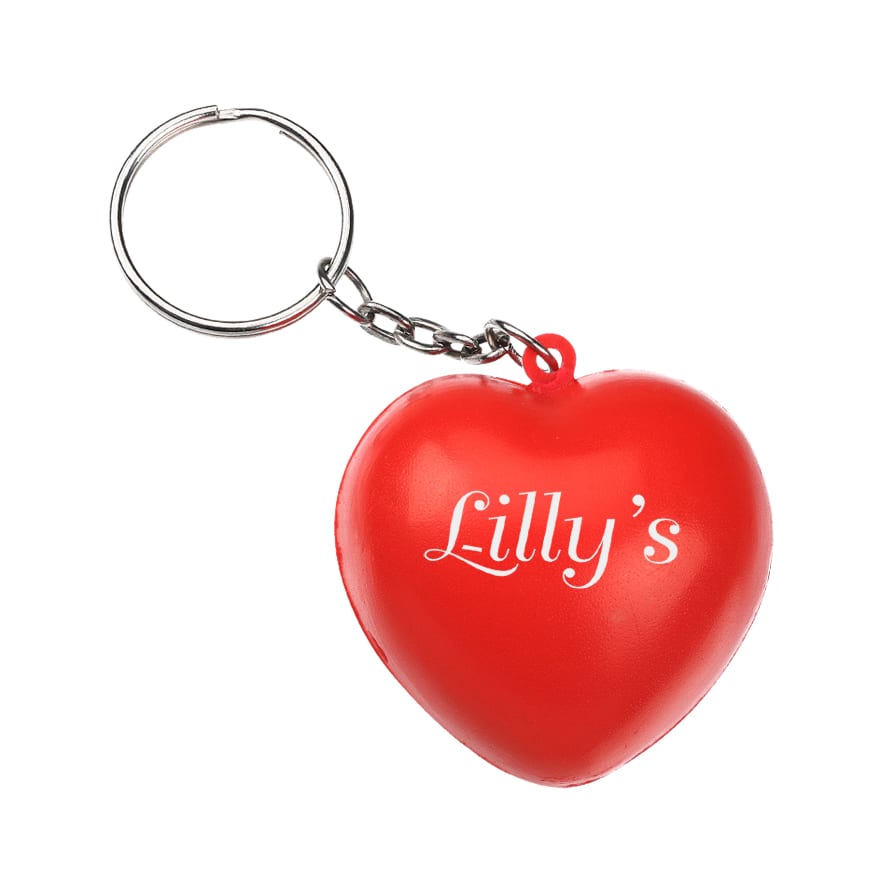 Keyring with Heart Stress Reliever