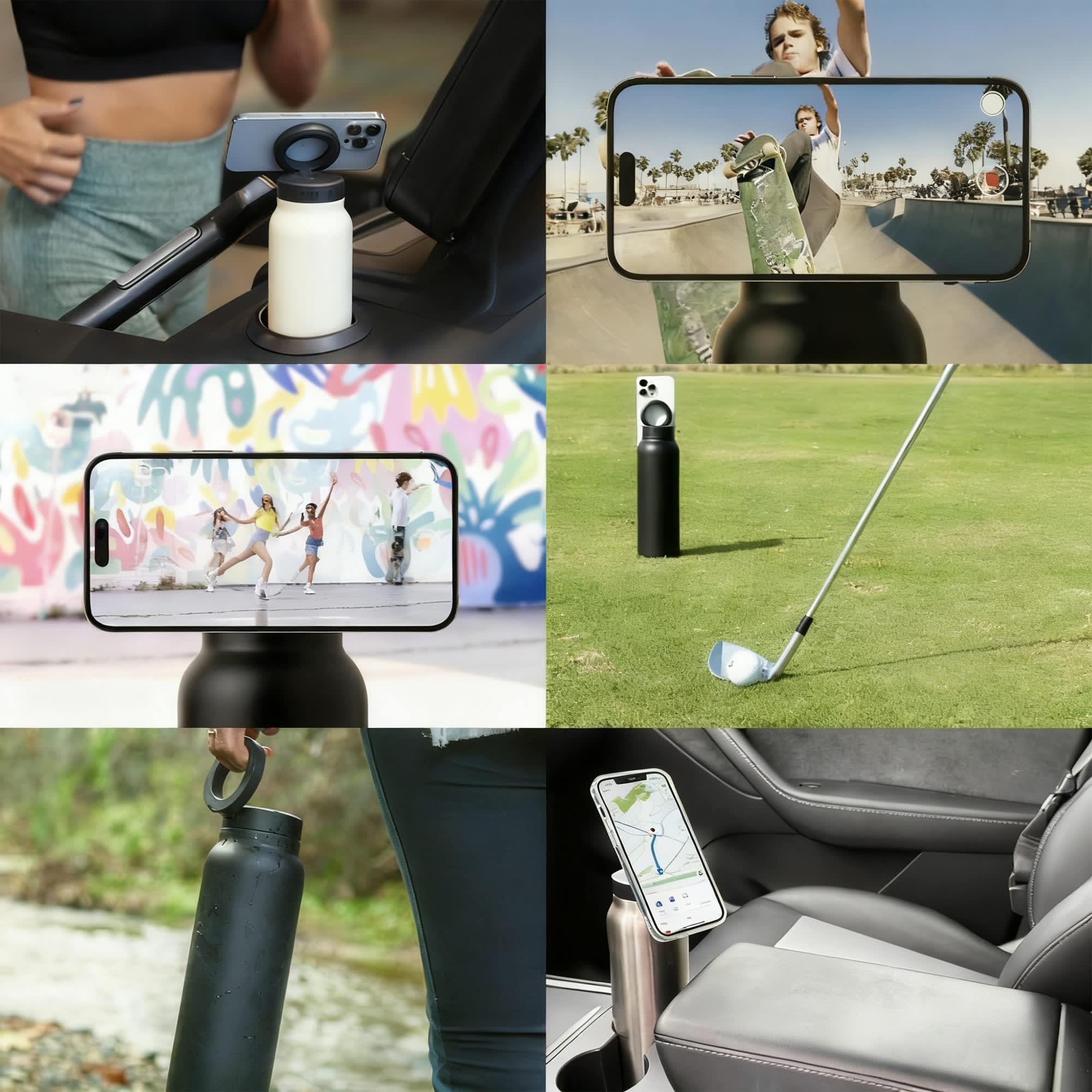 700ML Stainless Steel Vacuum Thermal Bottle with Magnetic Phone Holder