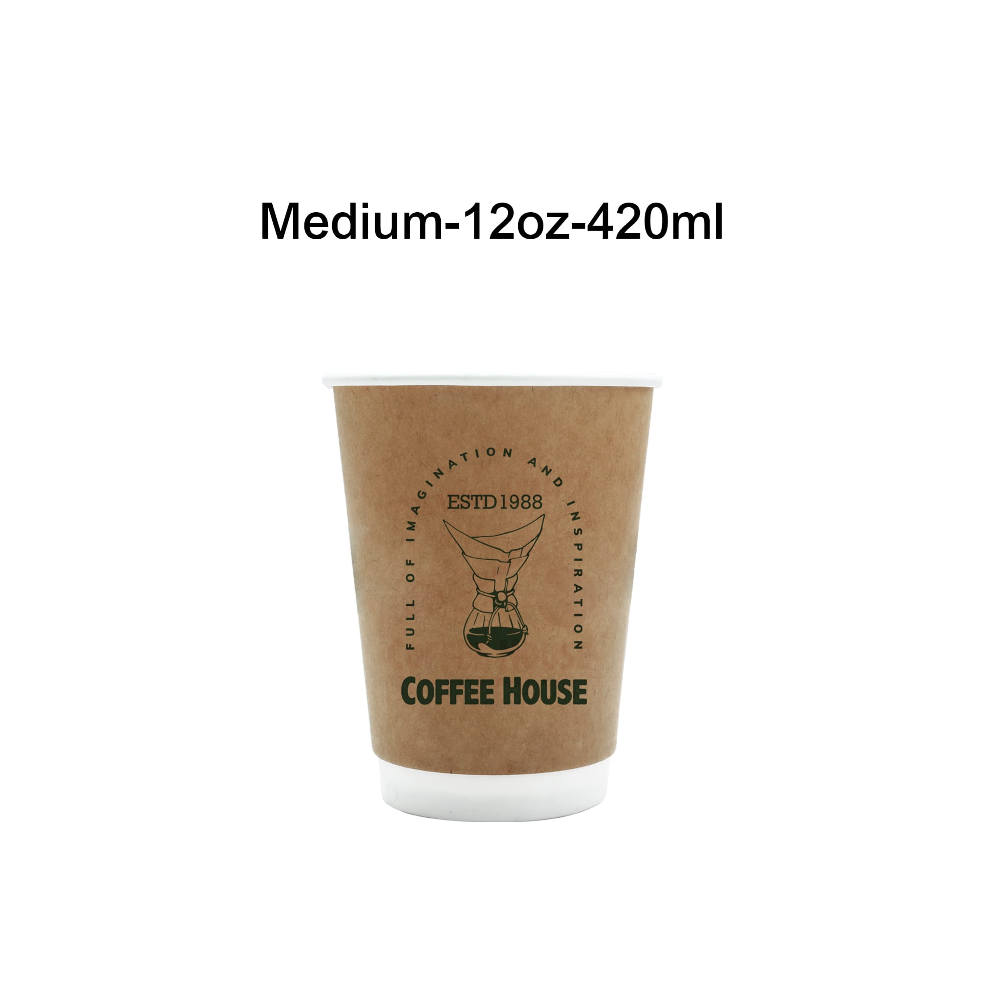 Home Compostable Aqueous Double Wall Kraft Paper Cups