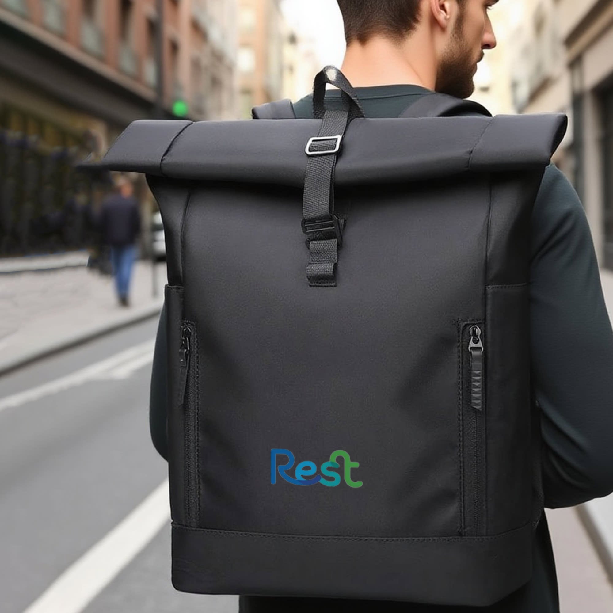Roll Top Laptop Backpack
