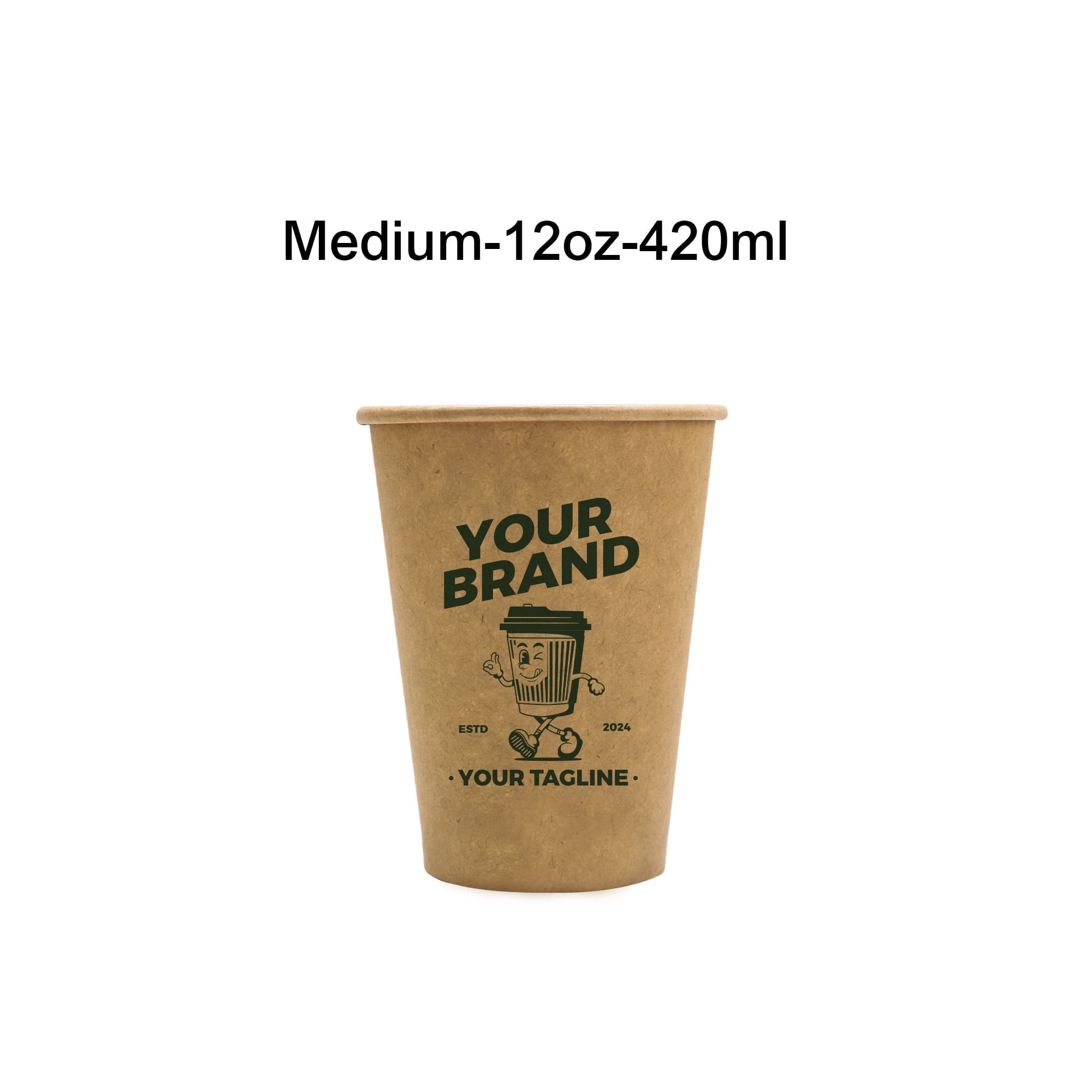 Home Compostable Aqueous Single Wall Kraft Paper Cups