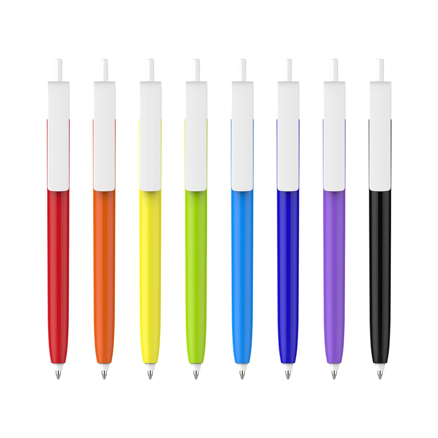 Push Button Pen - Colour Barrel with Creamy White Cap