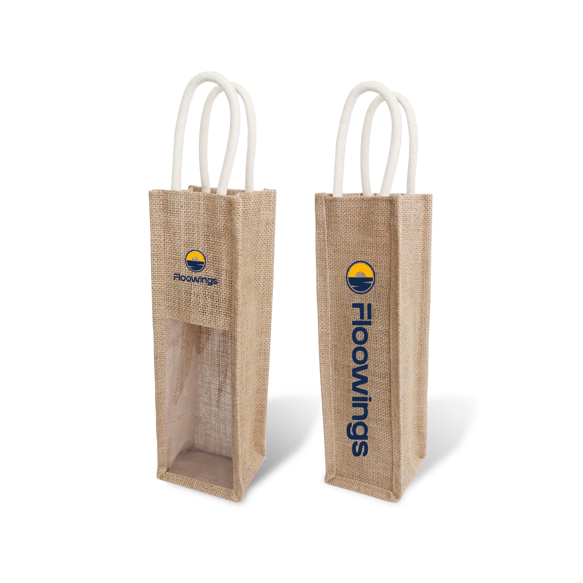 Jute Wine Carrier with Window