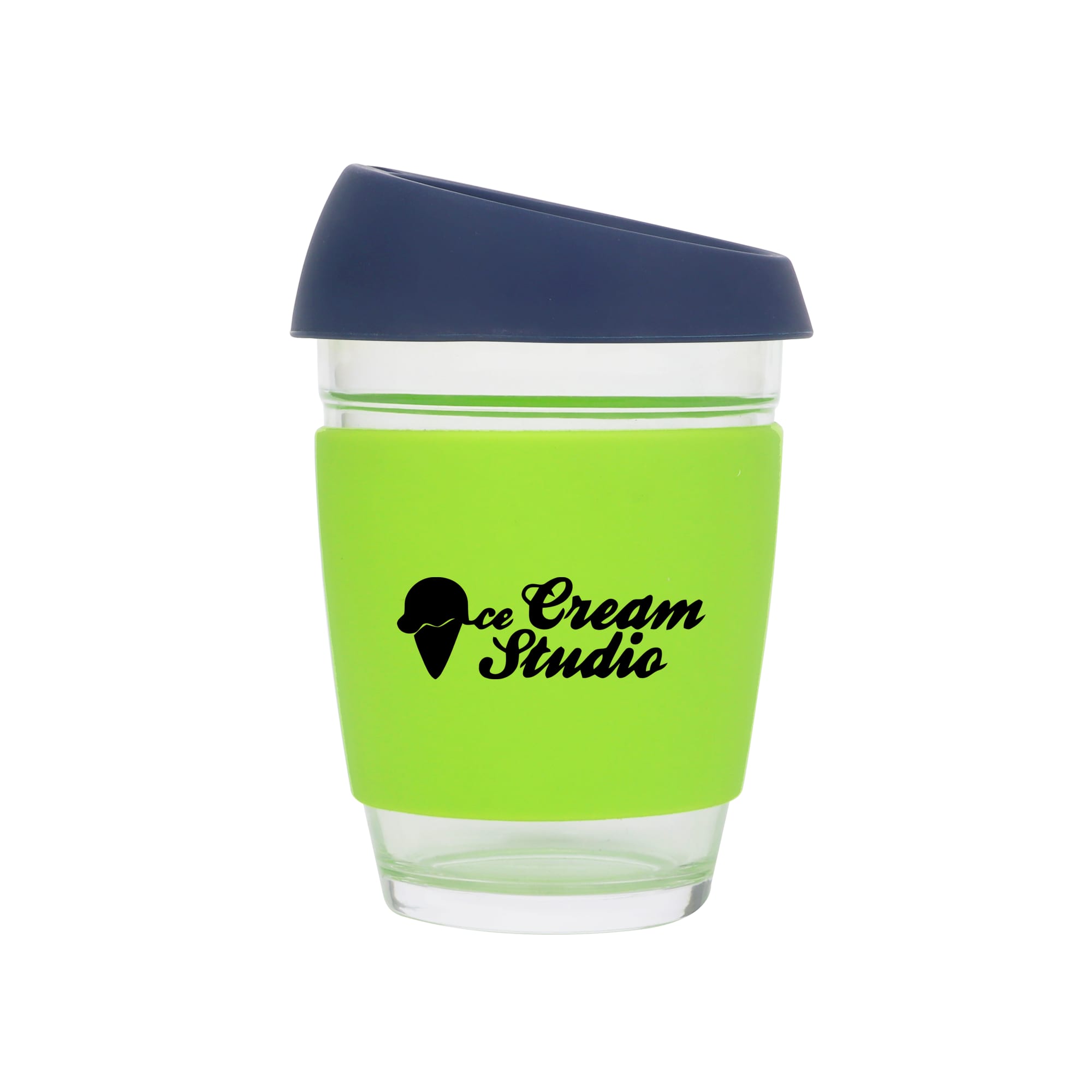 12 OZ Reusable Glass Coffee Cup