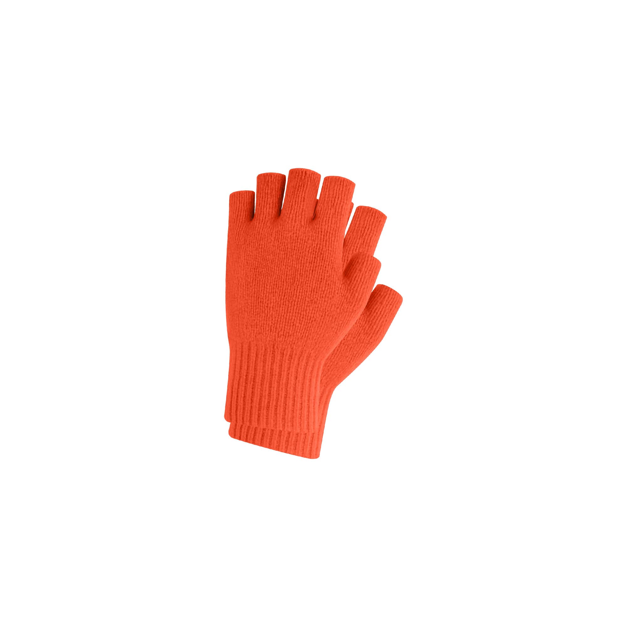 Kids Plain Knitted Fingerless Gloves with Woven Label