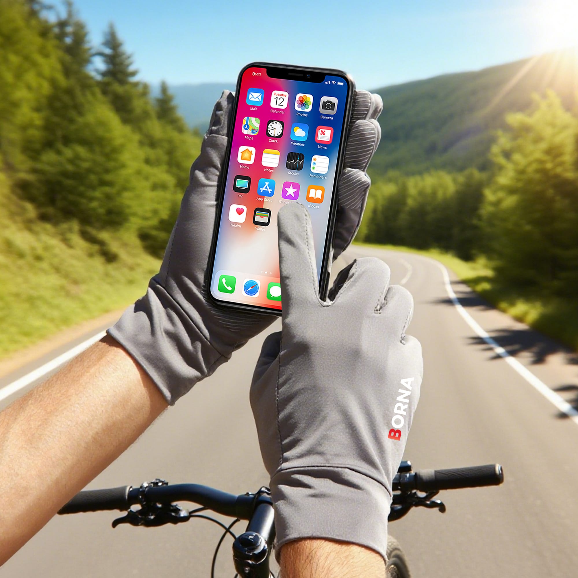 Sun Protective Touchscreen Full Finger Gloves