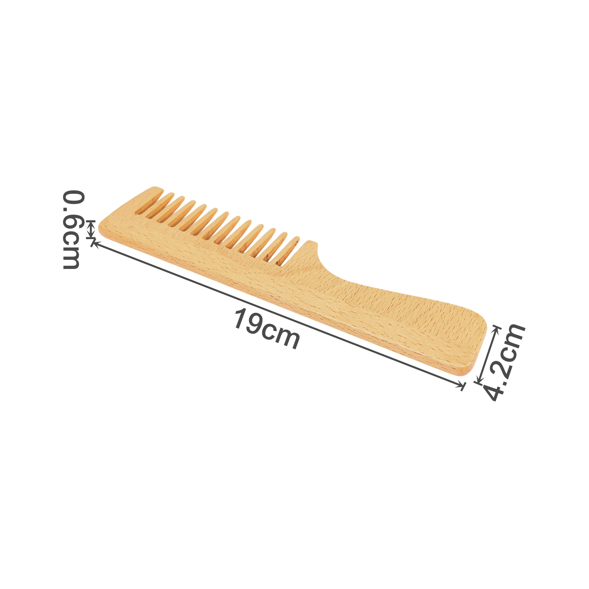 Wide-Tooth Beech Wood Comb