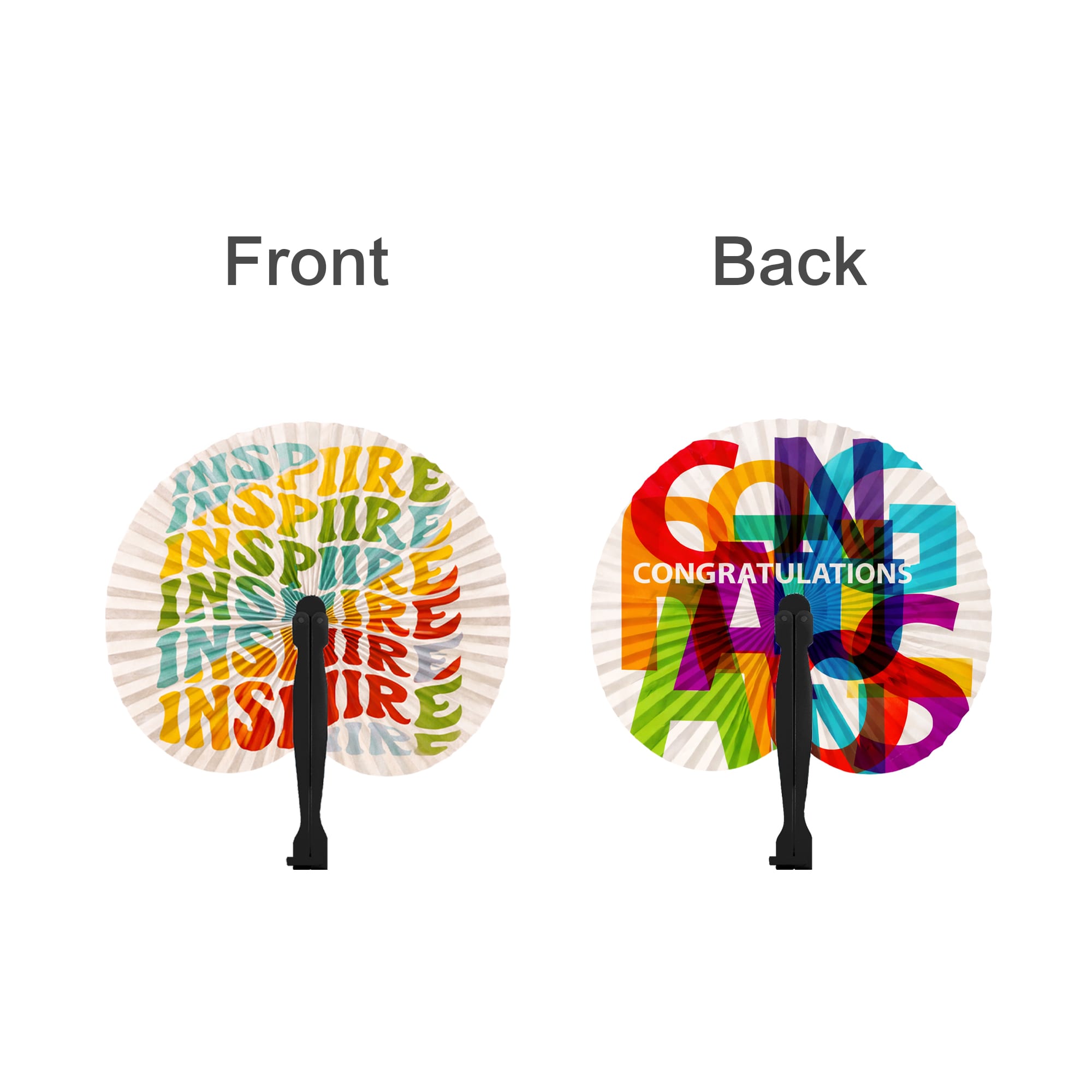 Peach Shape Plastic Handle Paper Fan