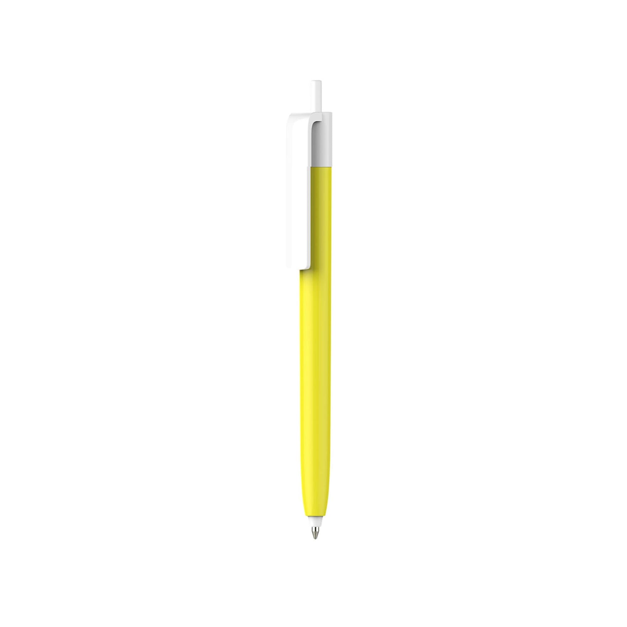 Push Button Pen - Colour Barrel with Creamy White Cap