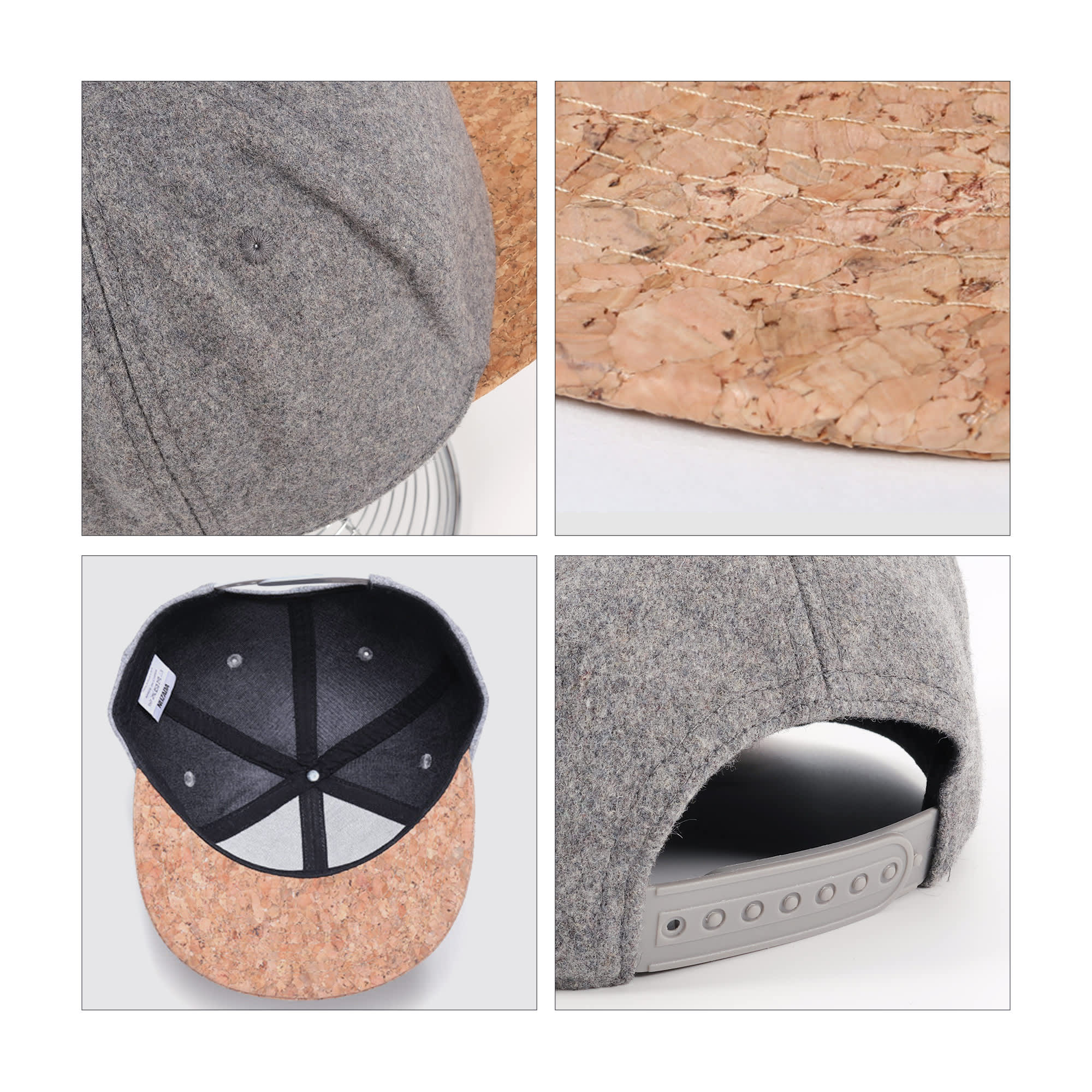 6 Panel Flat Cork Snapback Cap
