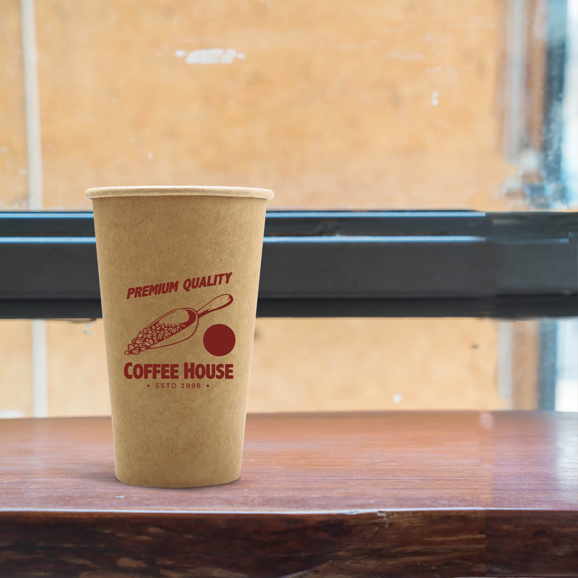 PLA Single Wall Compostable Kraft Paper Cups