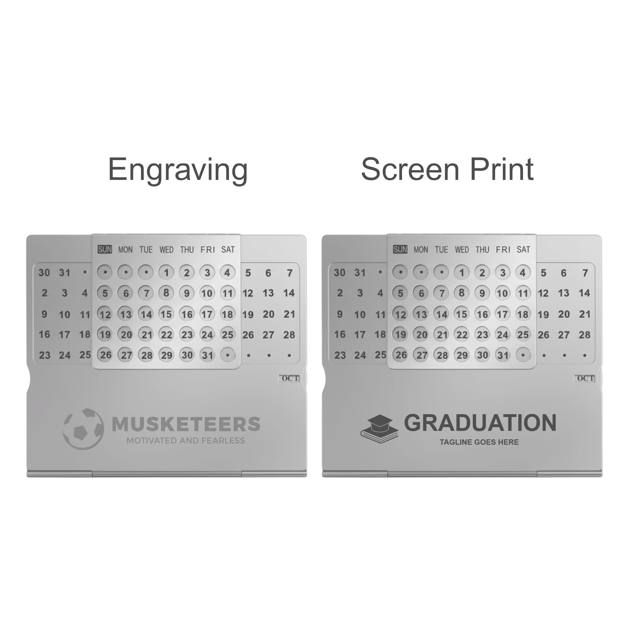 Aluminium Desk Calendar