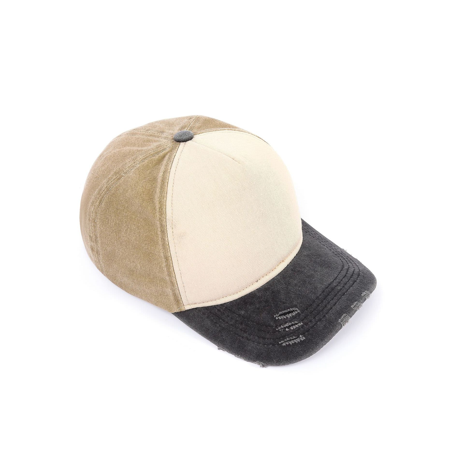 5 Panel Distressed Cotton Baseball Cap