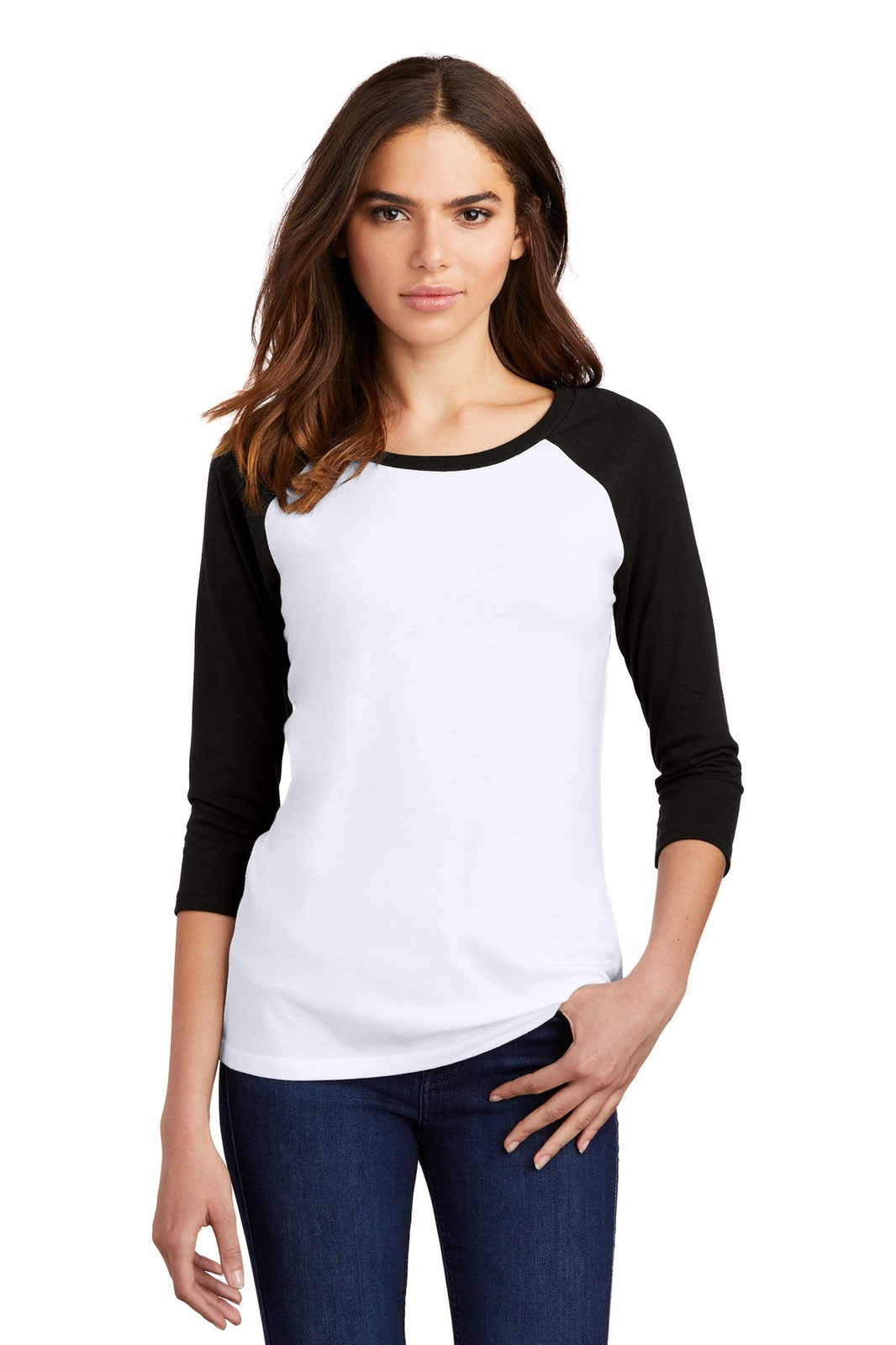 District Made Ladies Perfect Tri 3/4-Sleeve Raglan