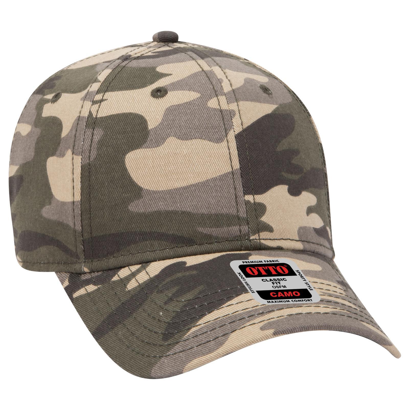 Camo 6 Panel Low Profile Baseball Cap Camo
