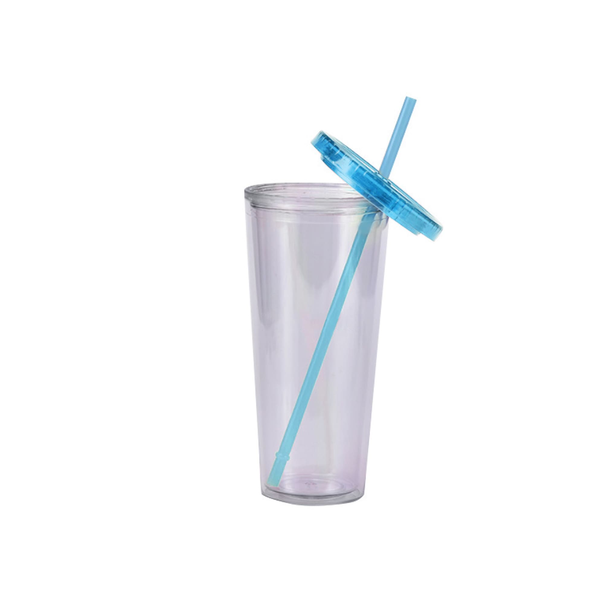 24oz Plastic Cups with Lids & Straws