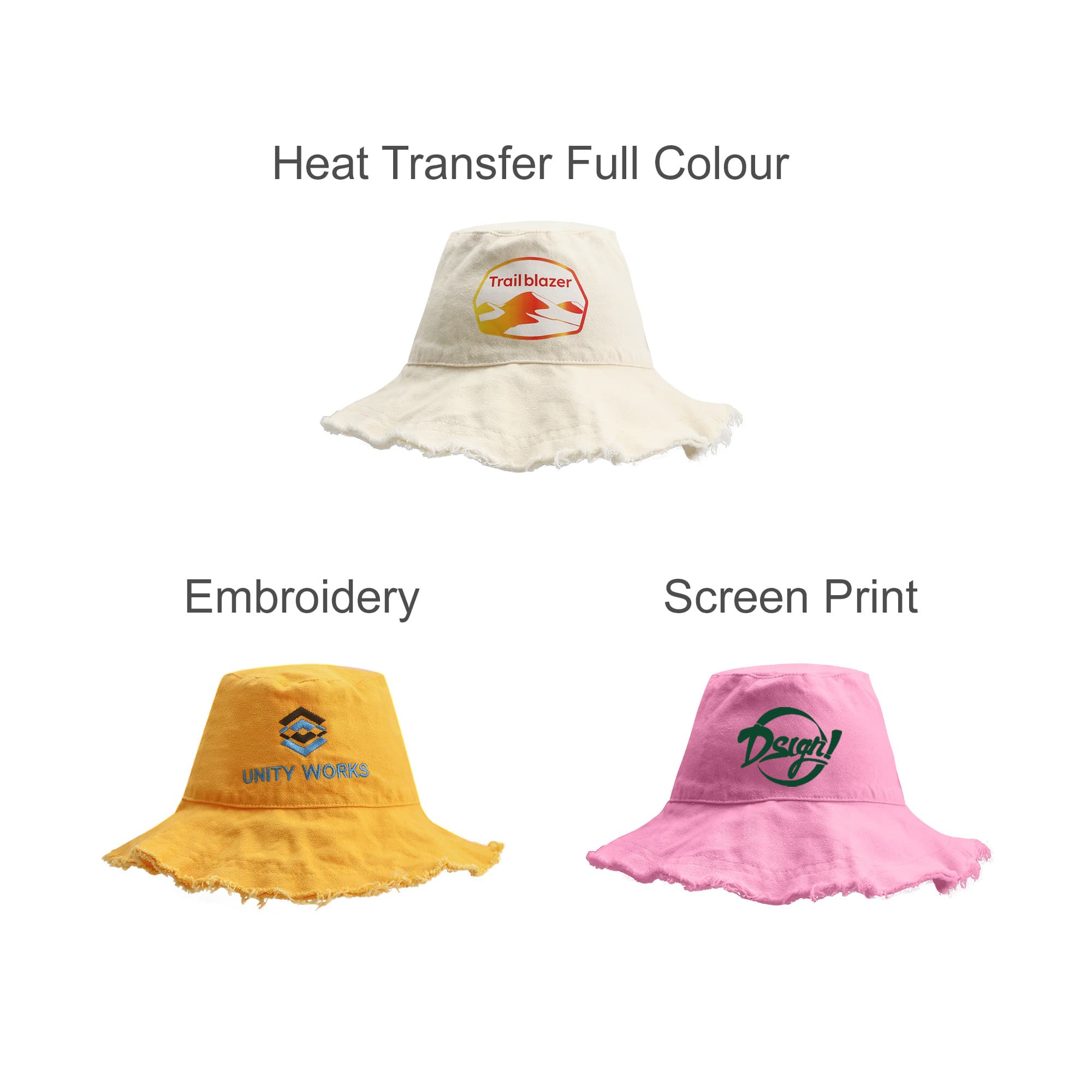 Raw Edge Bucket Hat