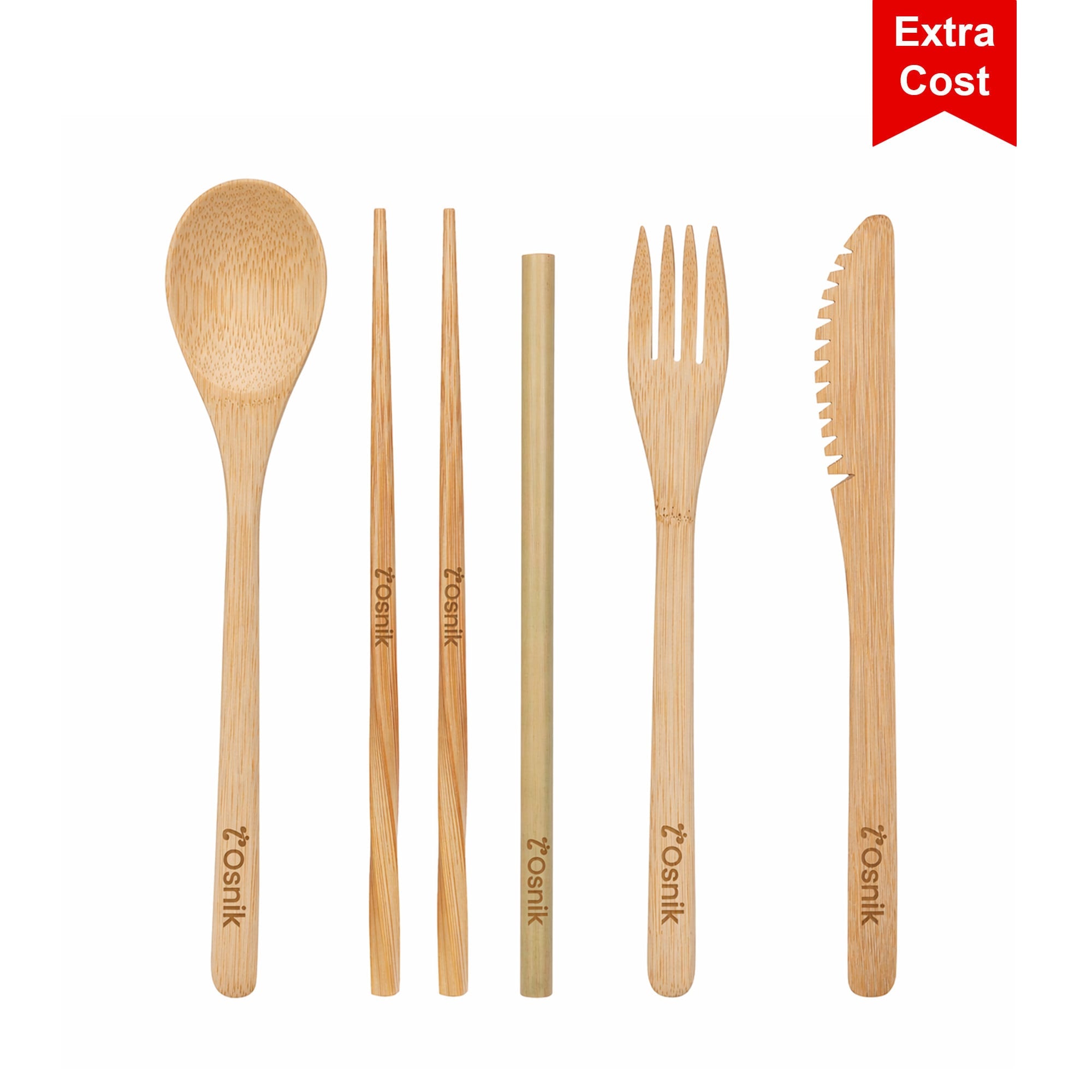 6 pieces Bamboo Cutlery Set