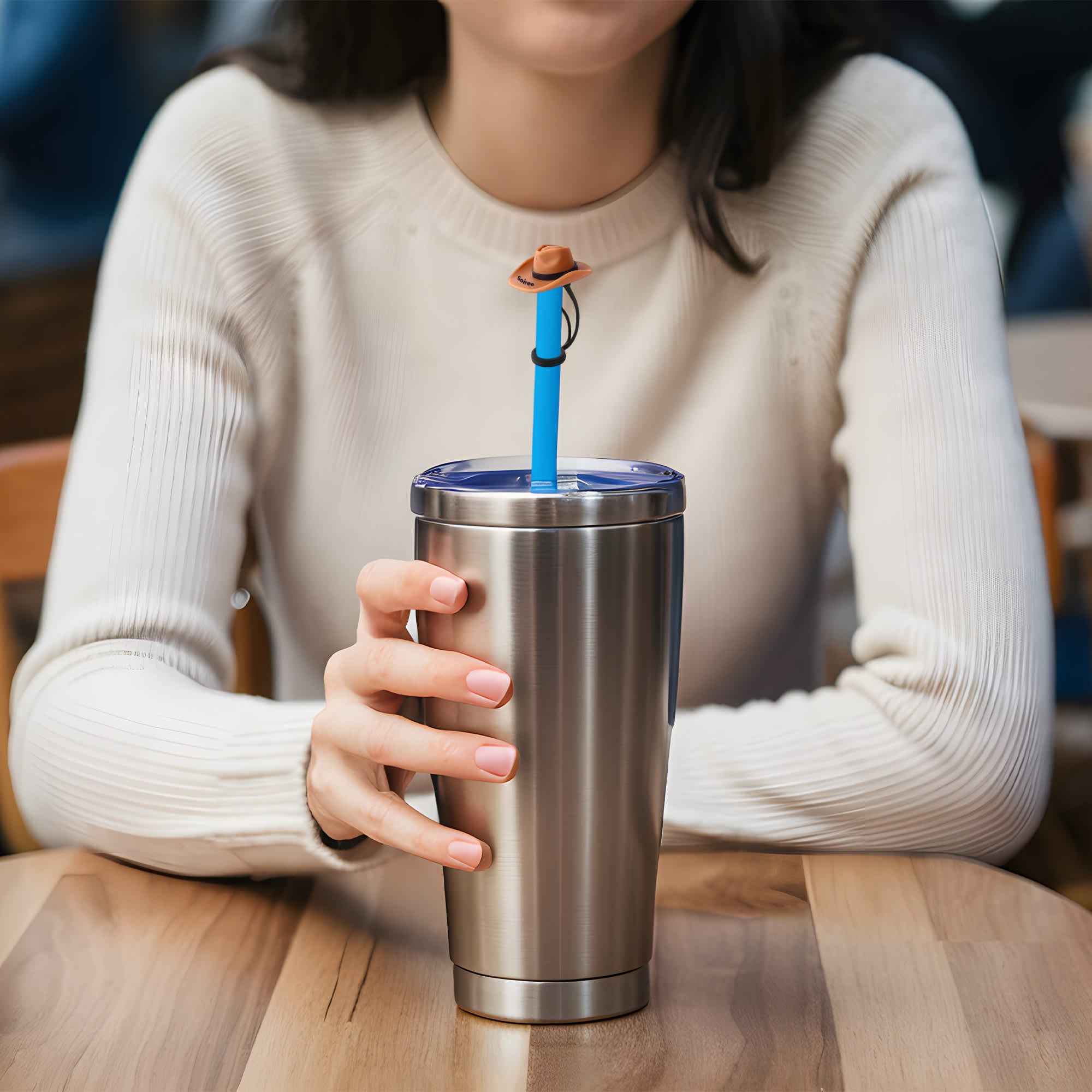 Brim Hat Silicone Straw Cover