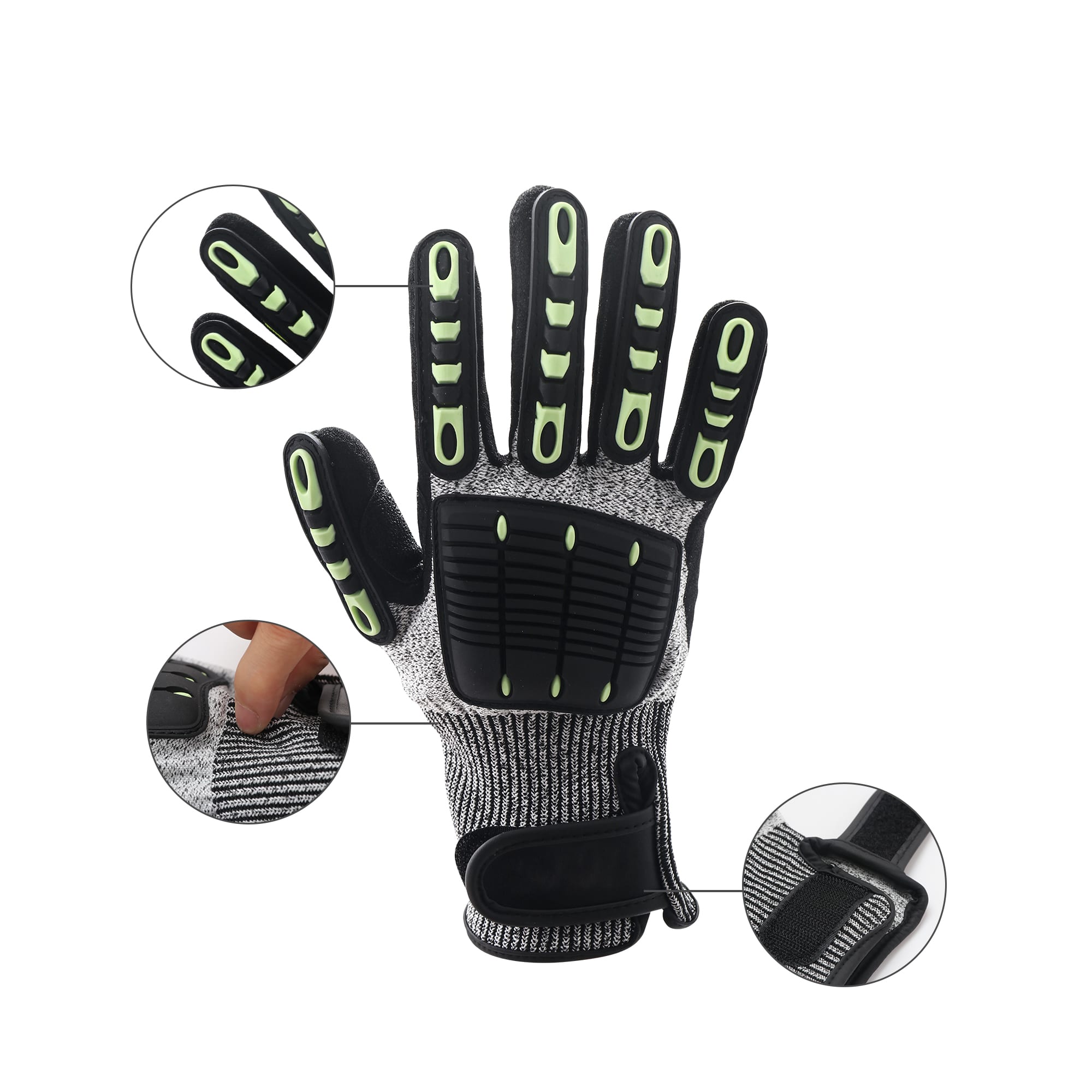 Heavy Duty Safety Work Gloves With Wrist Lock & Palm Guard