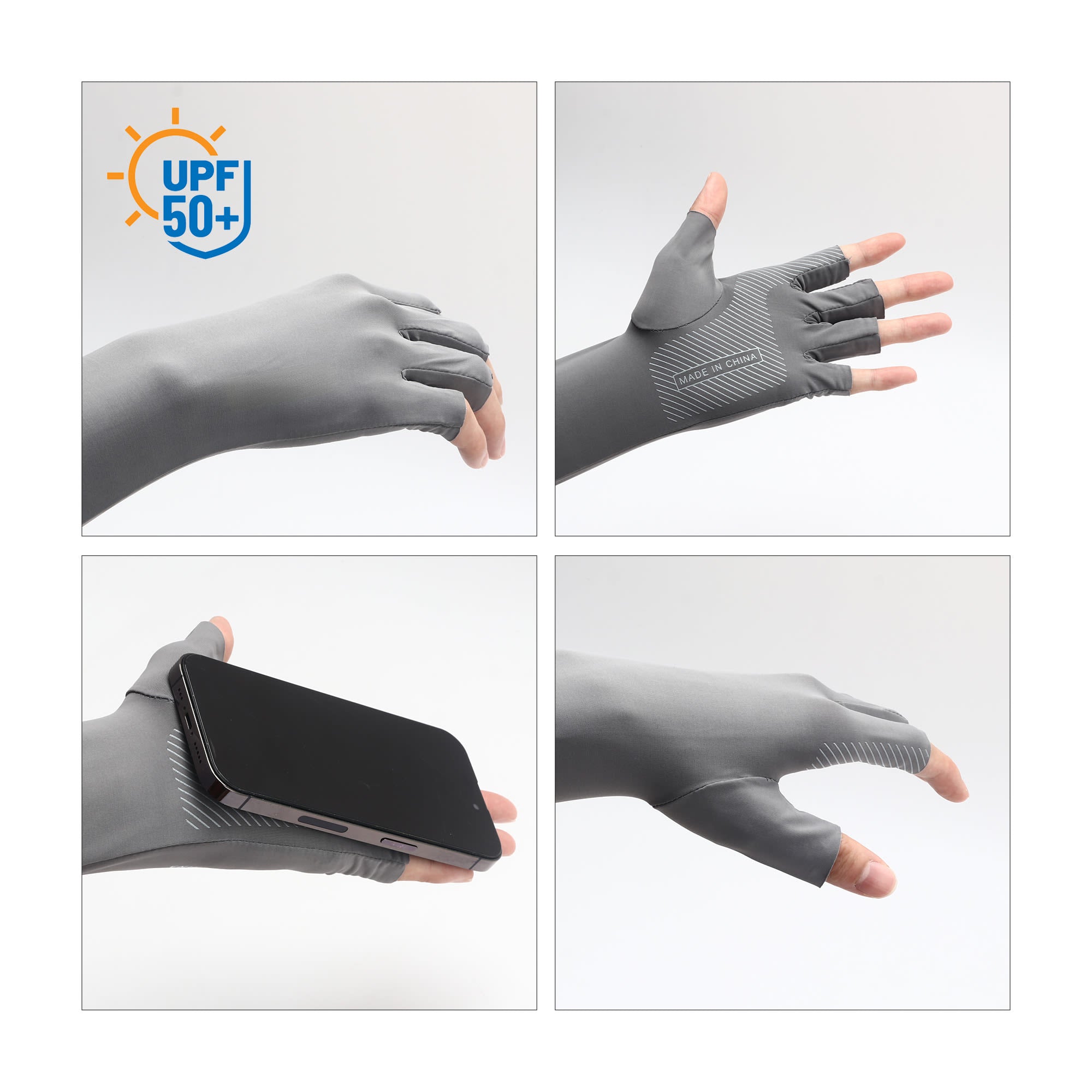 Long Sleeve Sun Protective Fingerless Gloves