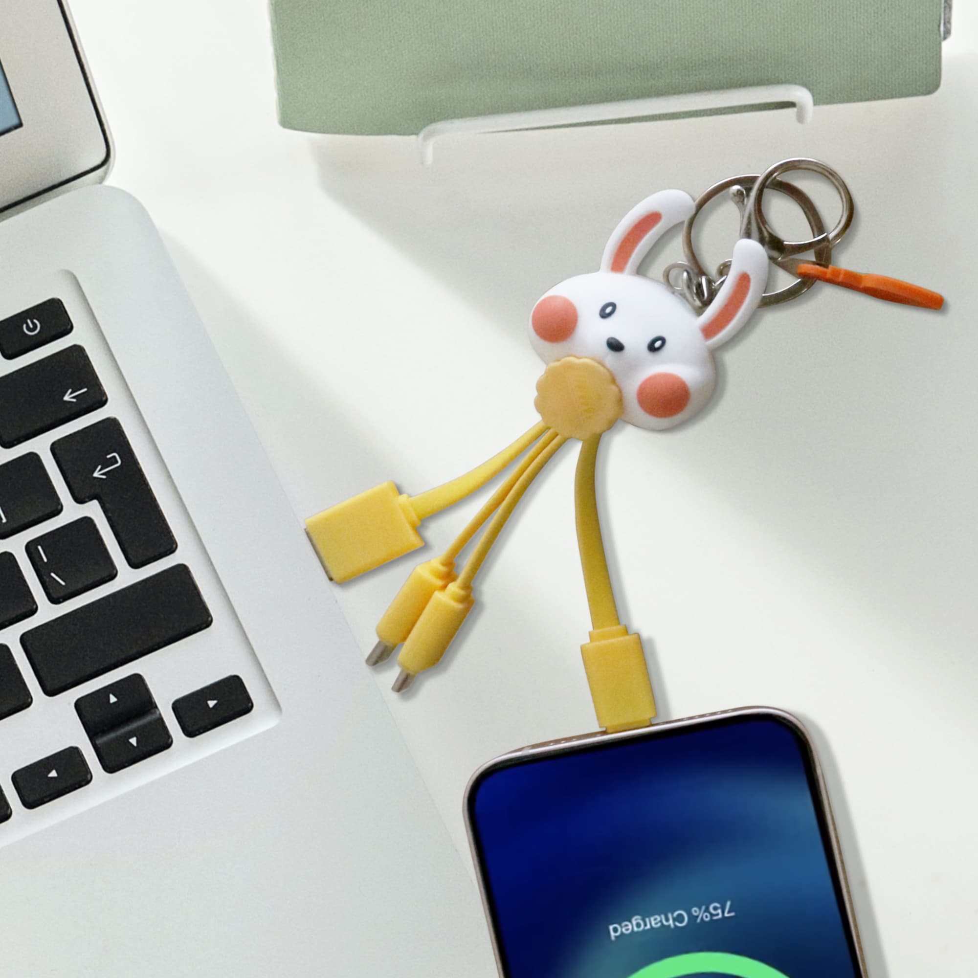 Custom Shape PVC Charging Cable with Keyring