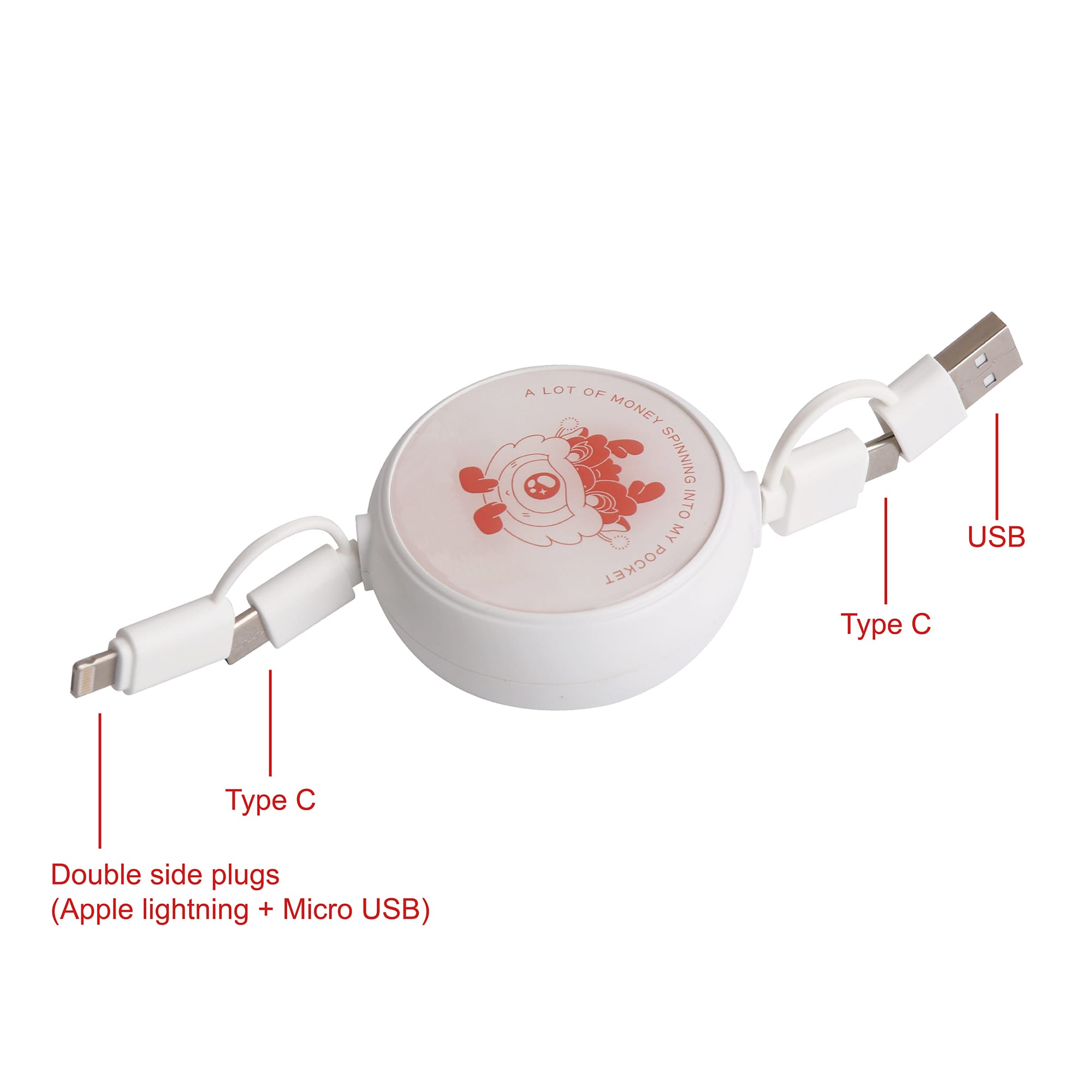 Retractable Portable Charging Cable